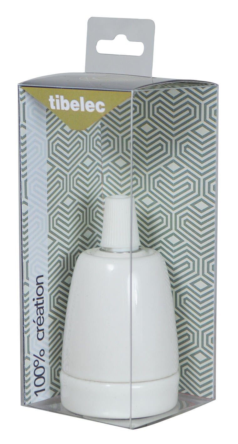 Douille e27 filetage céramique blanc TIBELEC - 2