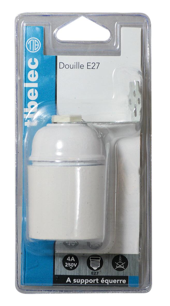 Douille à vis E27 plastique, blanc - 3