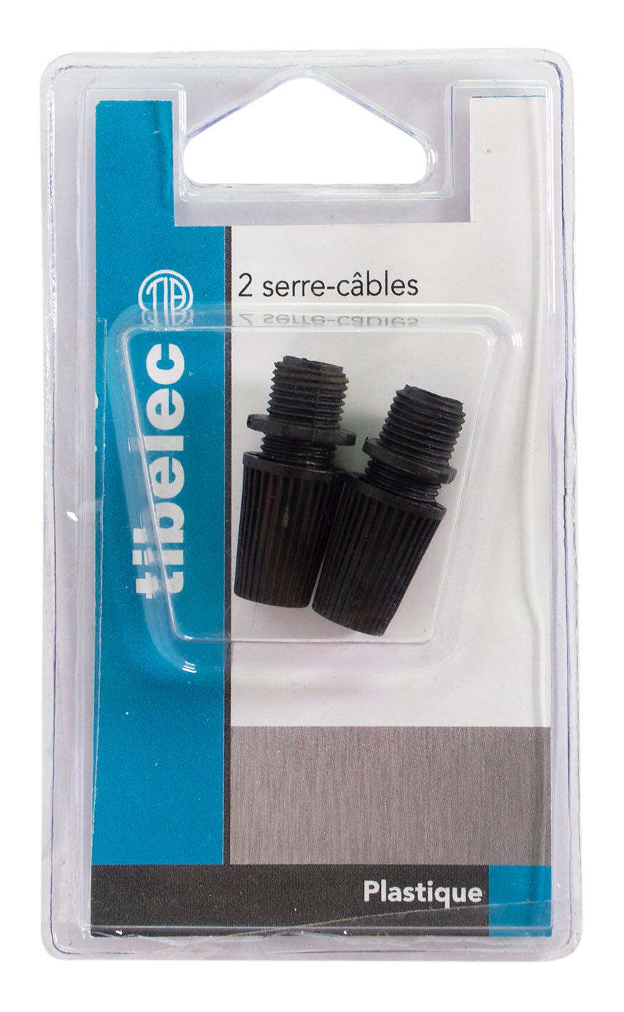 Lot de 2 serre-câbles, plastique noir 32 mm, TIBELEC - 2