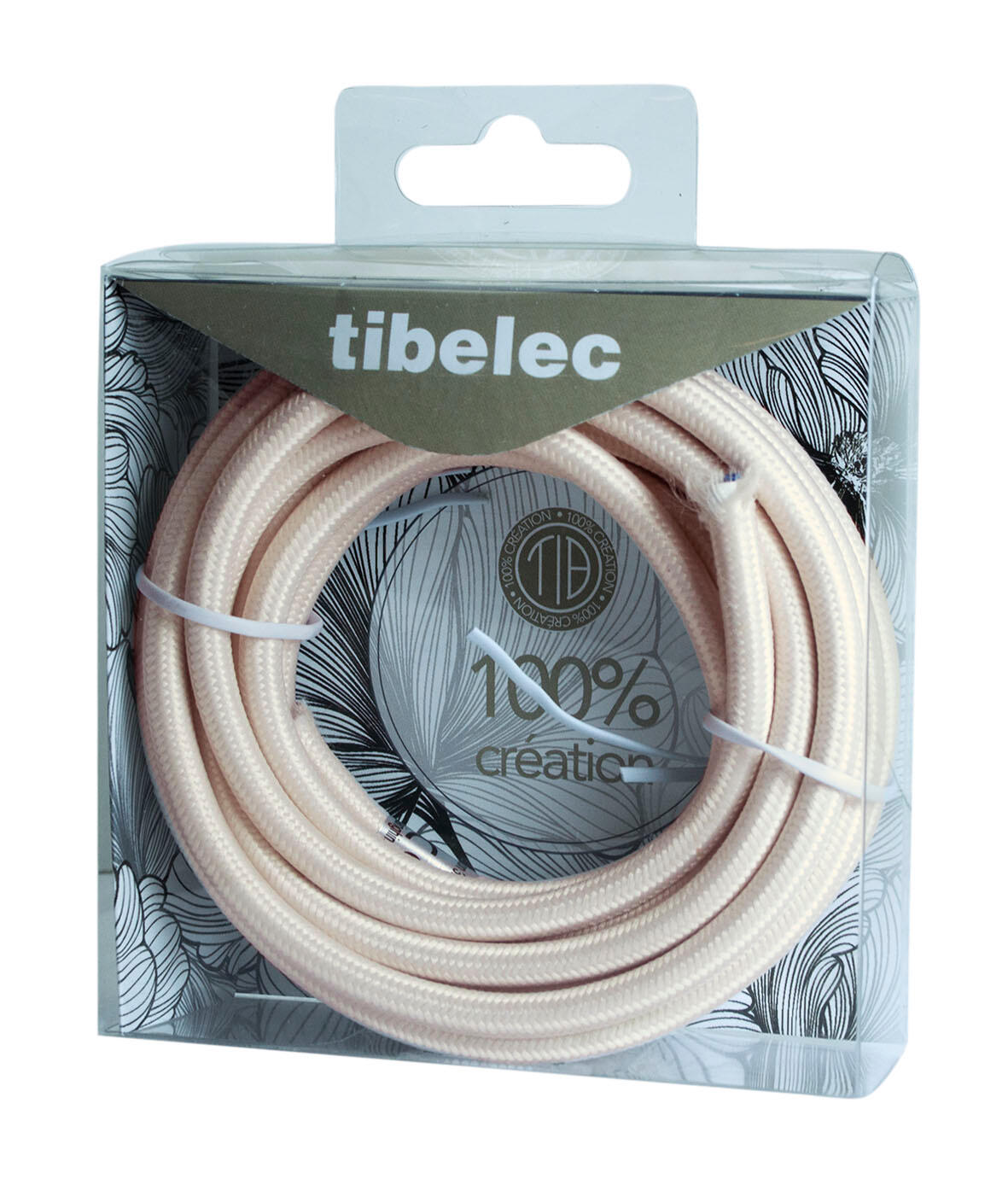 Câble tissu rond 2x0.75mm2 3m rose ballerine - 4