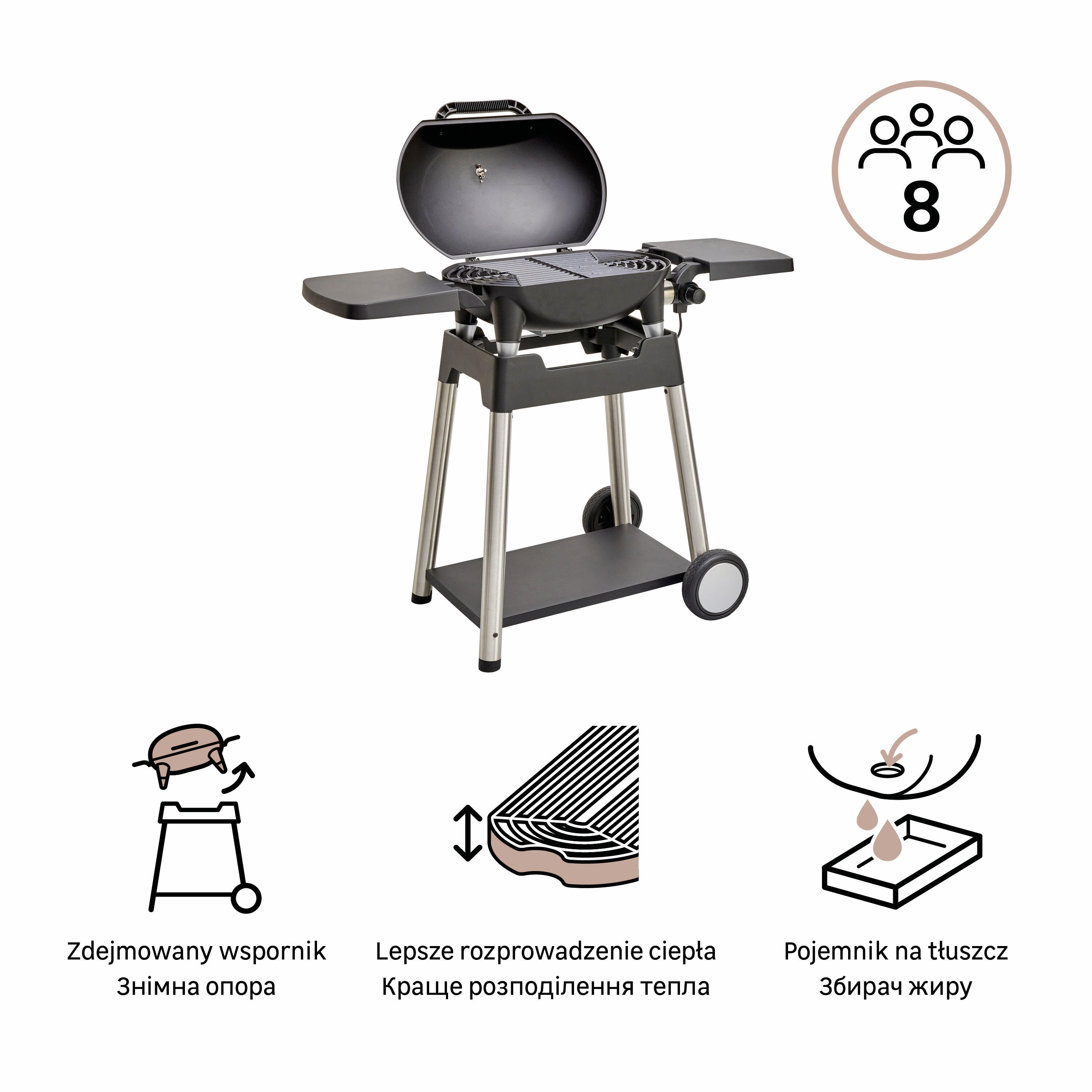 Grill elektryczny 2200 W Hyperion 115x100x56 cm Naterial - 3
