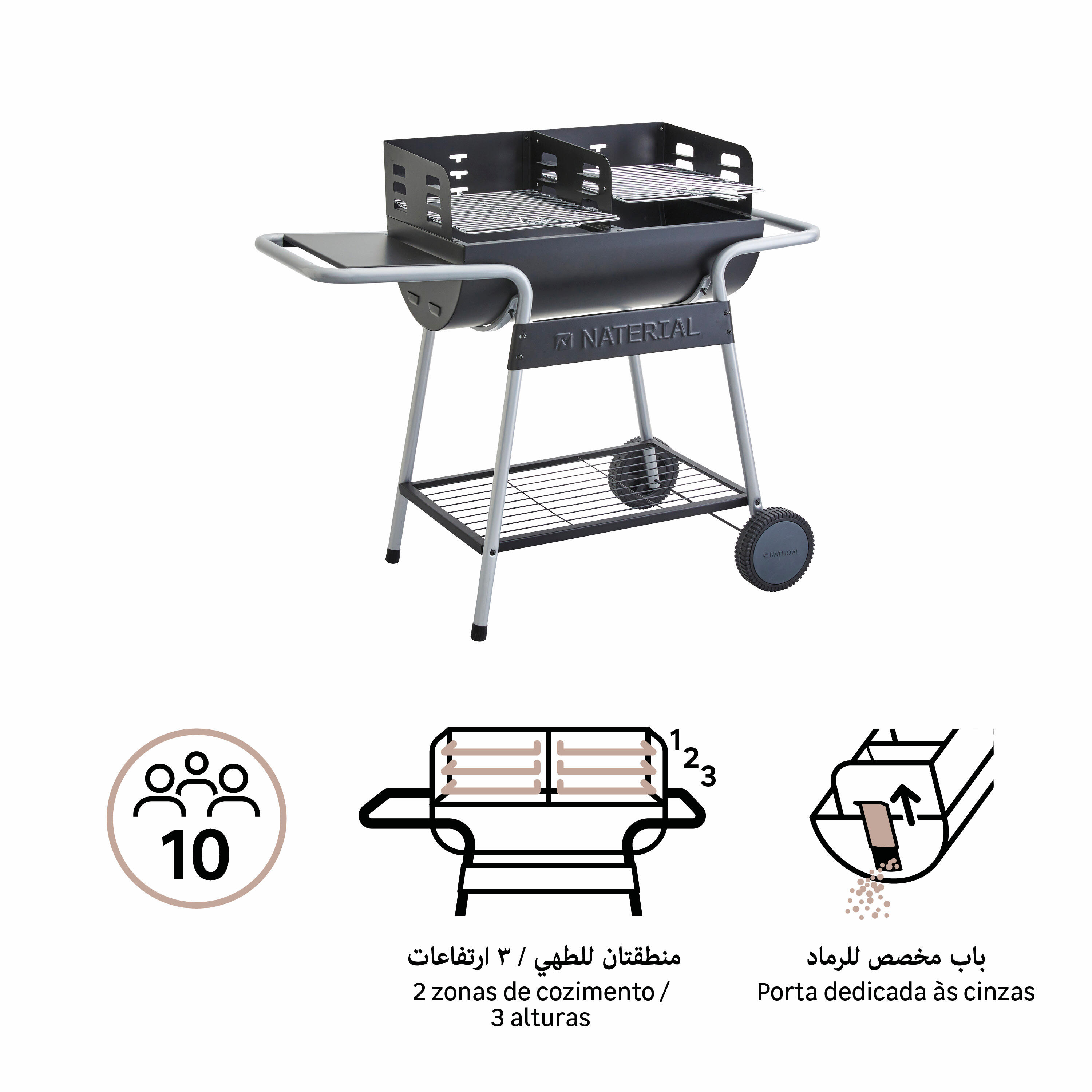 Barbacoa de carbón NATERIAL Icarus Alpha II recomendada para 10 personas - 20