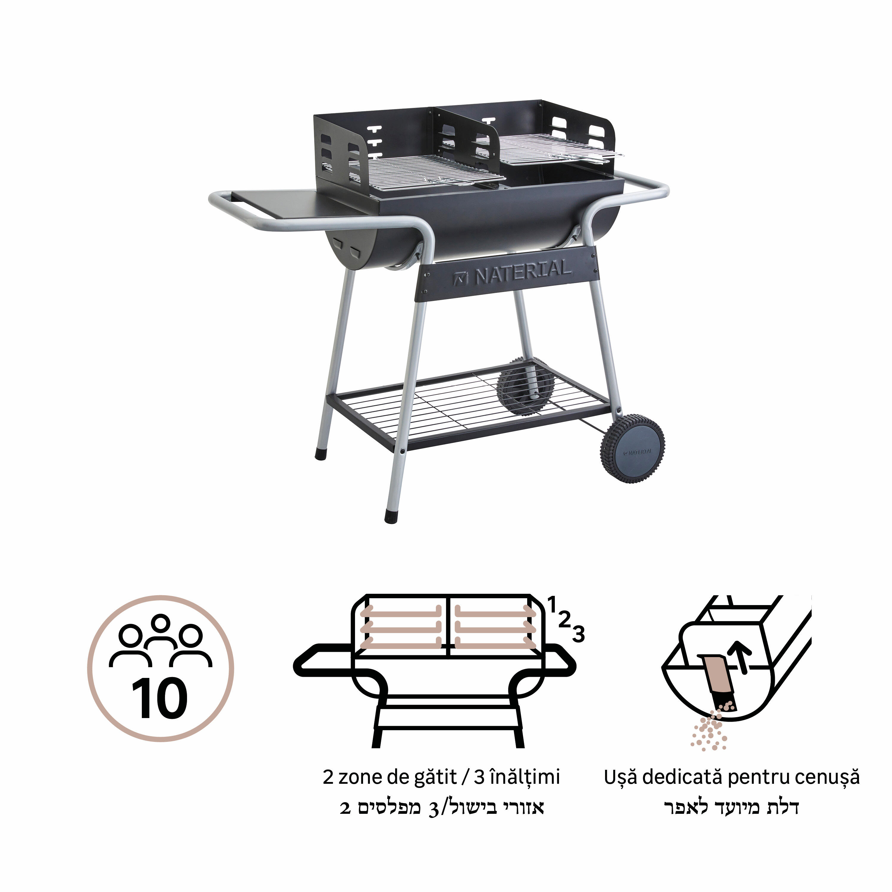 Barbacoa de carbón NATERIAL Icarus Alpha II recomendada para 10 personas - 4