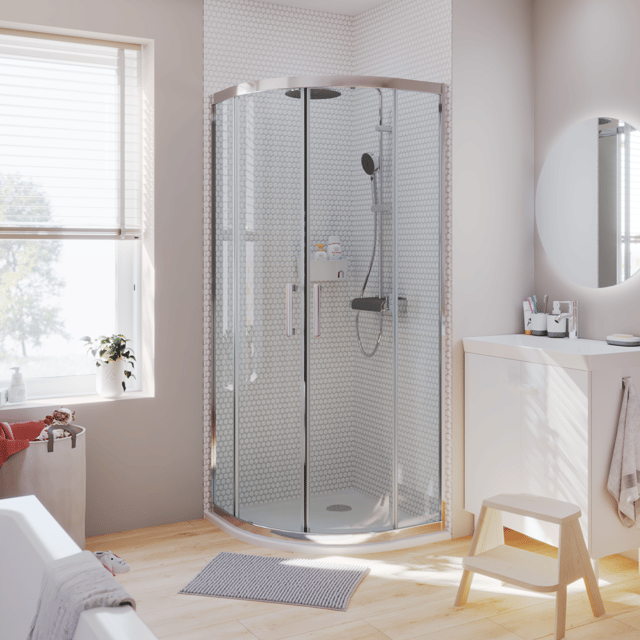 Mampara de ducha corredera  Easy perfil cromo (77.5-79)x(77.5-79)x190 cm 6 mm