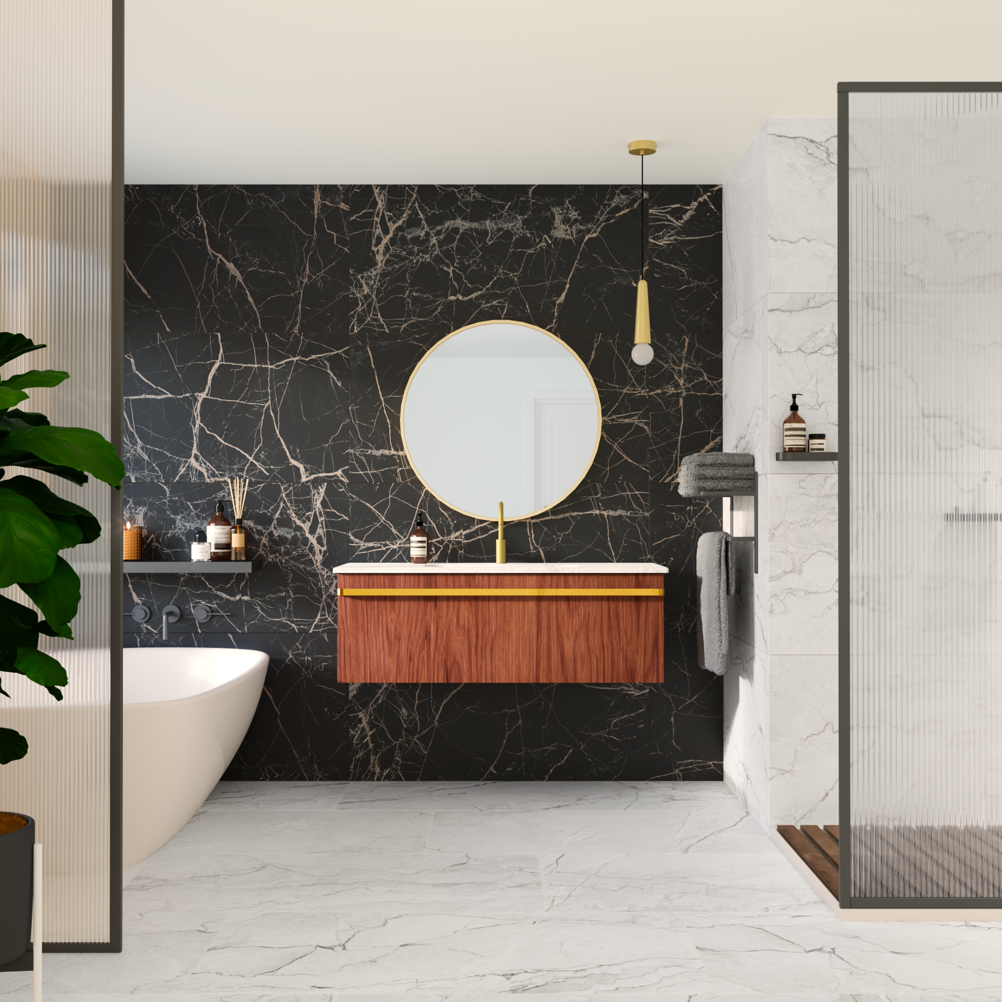 Carrelage sol / mur effet marbre blanc Blush mat l.60 x L.120 cm ARTENS - 2