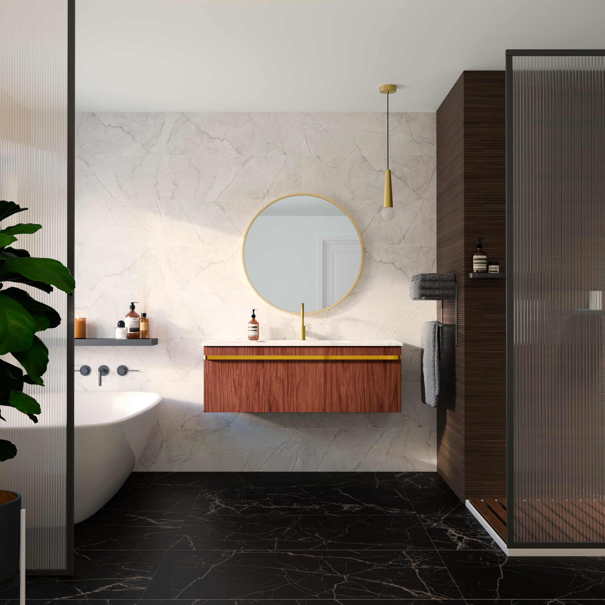 Carrelage mur intérieur effet relief / bois marron Blush l.30 x L.90 cm x Ep.10. - 5