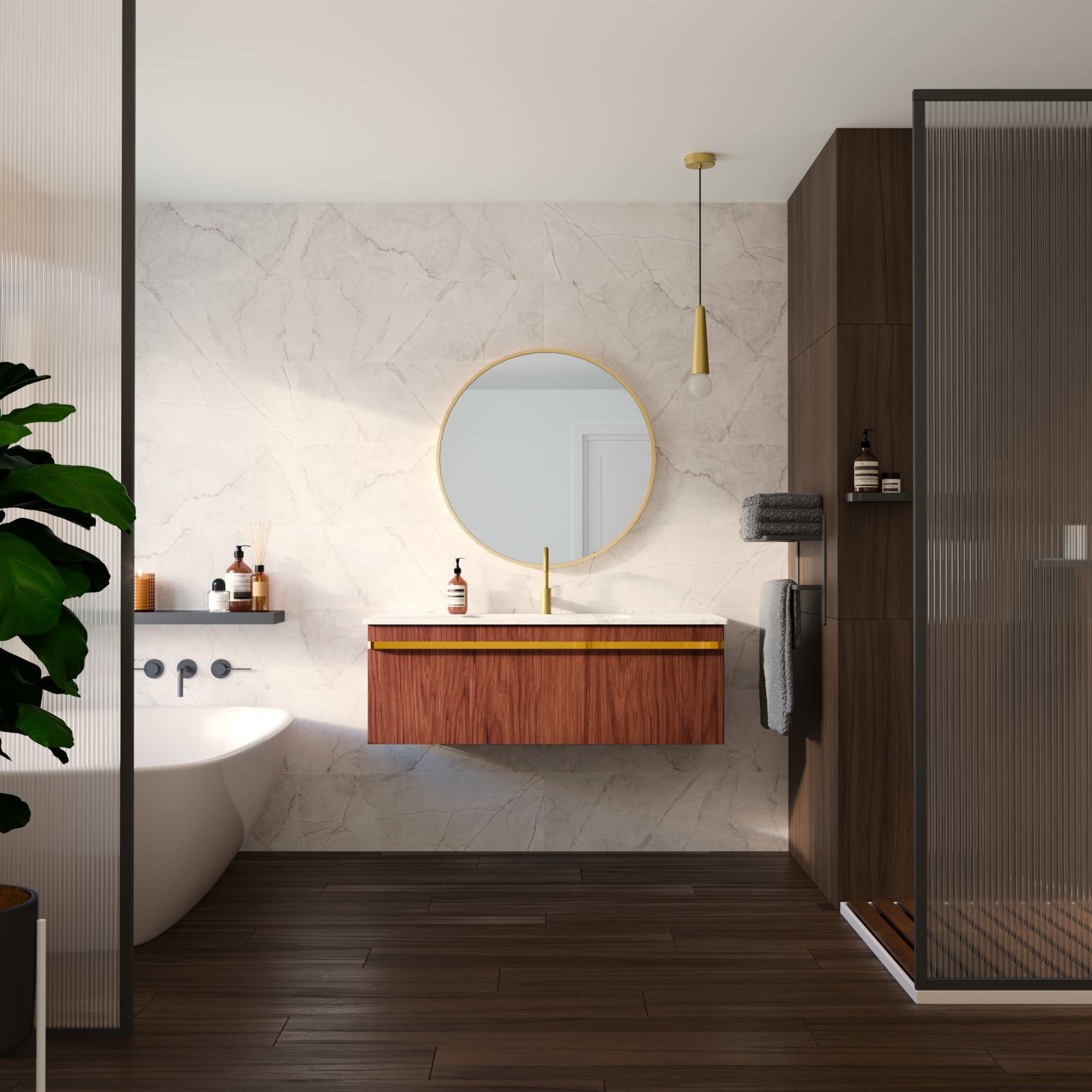 Carrelage mur intérieur effet bois marron Blush l.30 x L.90 cm x Ep.10.5 mm ARTE - 4