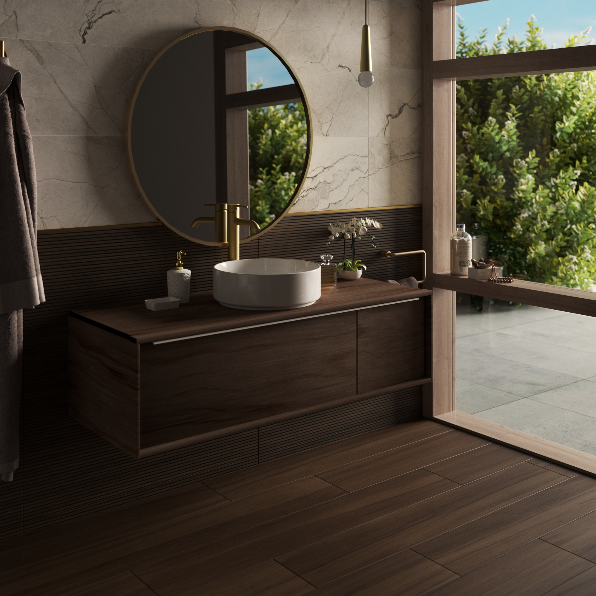 Carrelage mur intérieur effet relief / bois marron Blush l.30 x L.90 cm x Ep.10. - 3