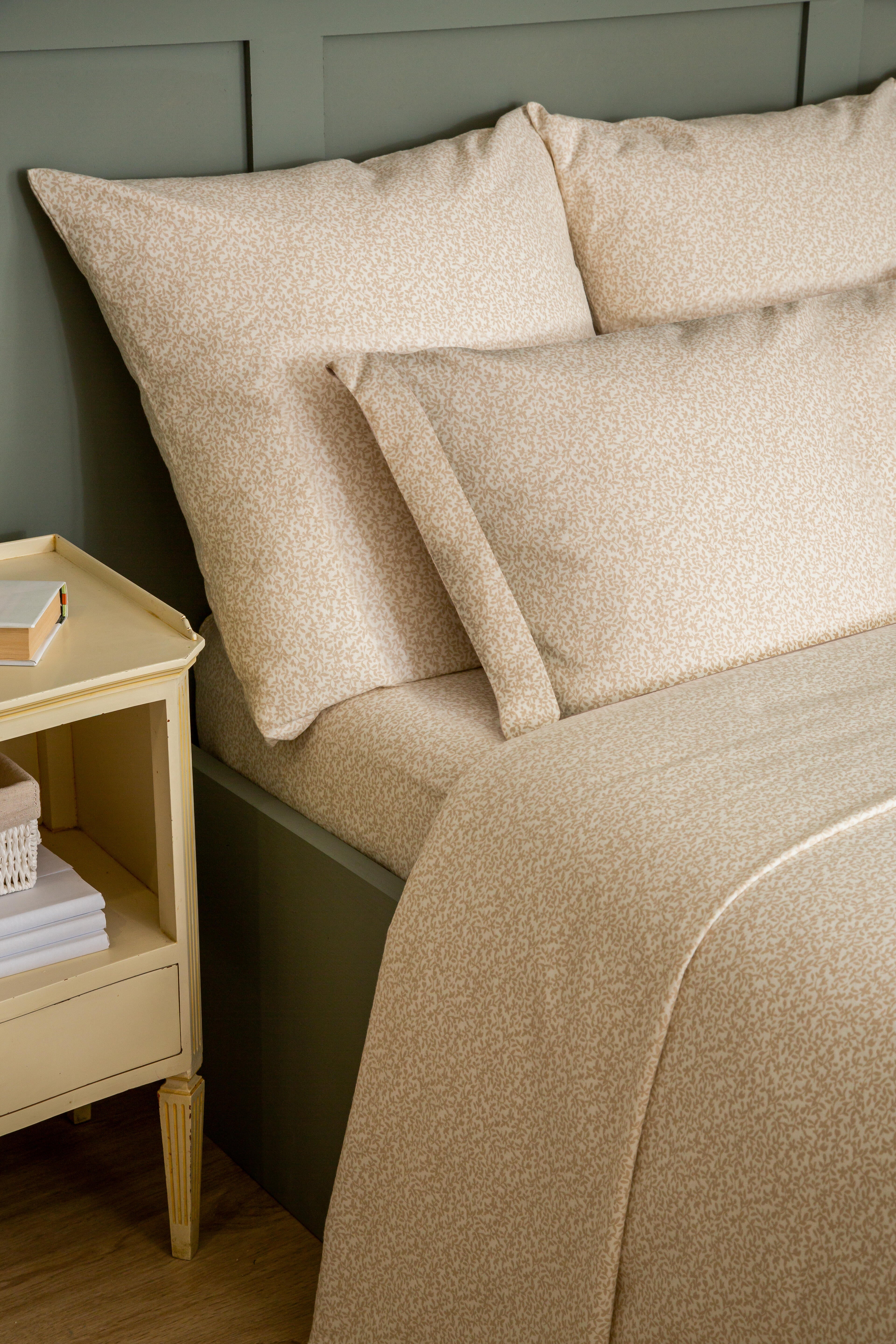 Sábana encimera Franela algodón 80  hilos beige cama 90 cm - 19