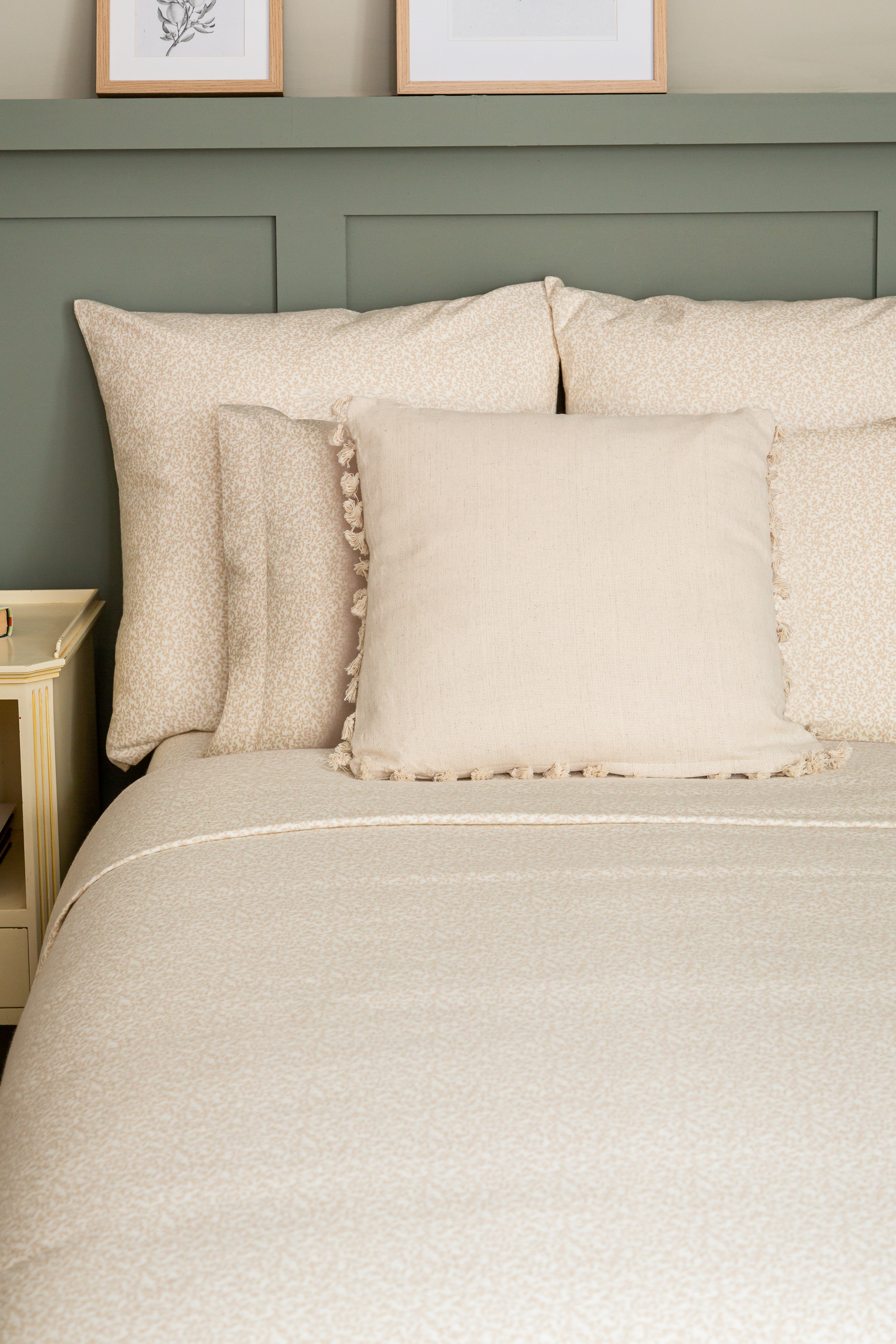 Sábana encimera Franela algodón 80  hilos beige cama 90 cm - 14