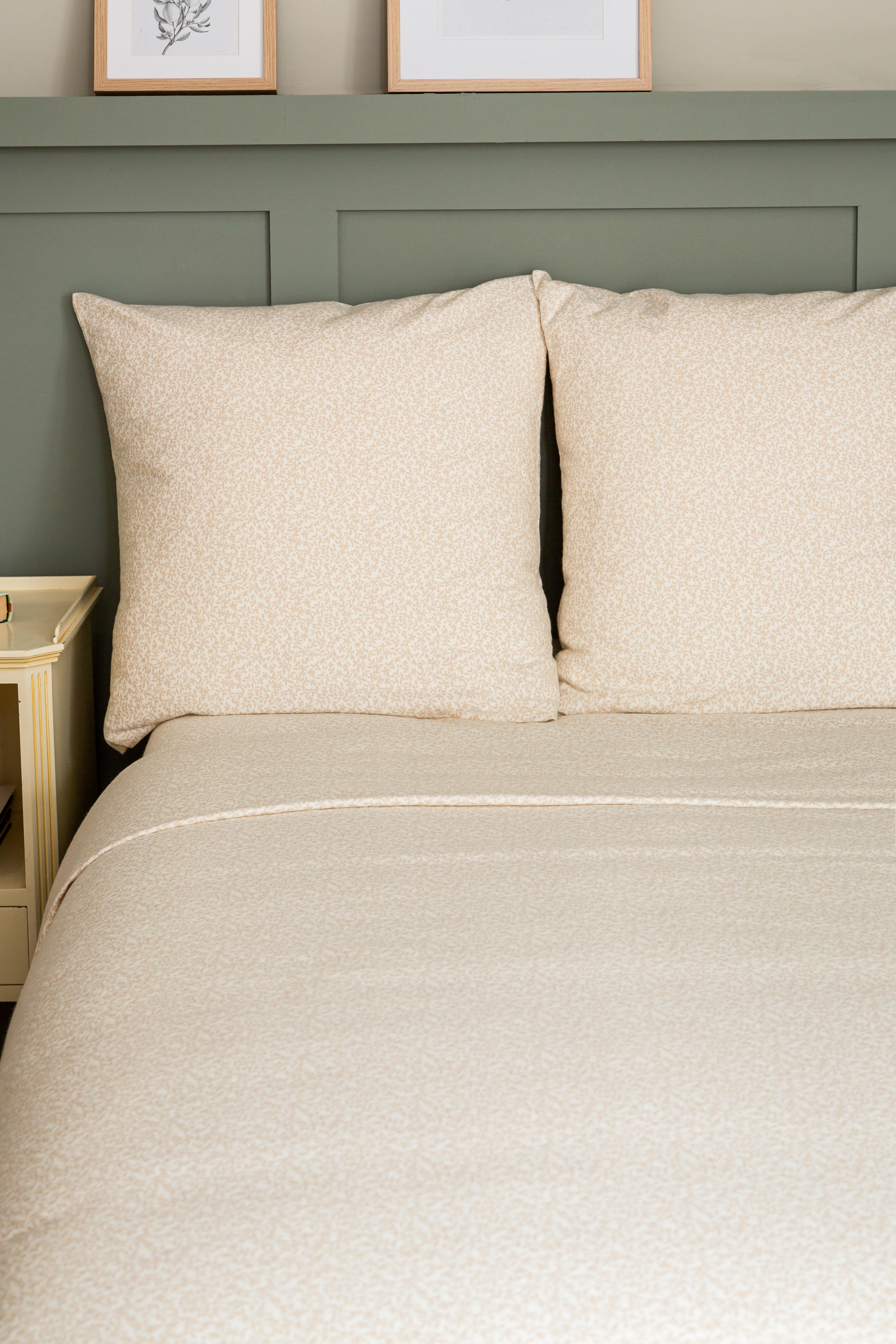 Sábana encimera Franela algodón 80  hilos beige cama 90 cm - 12