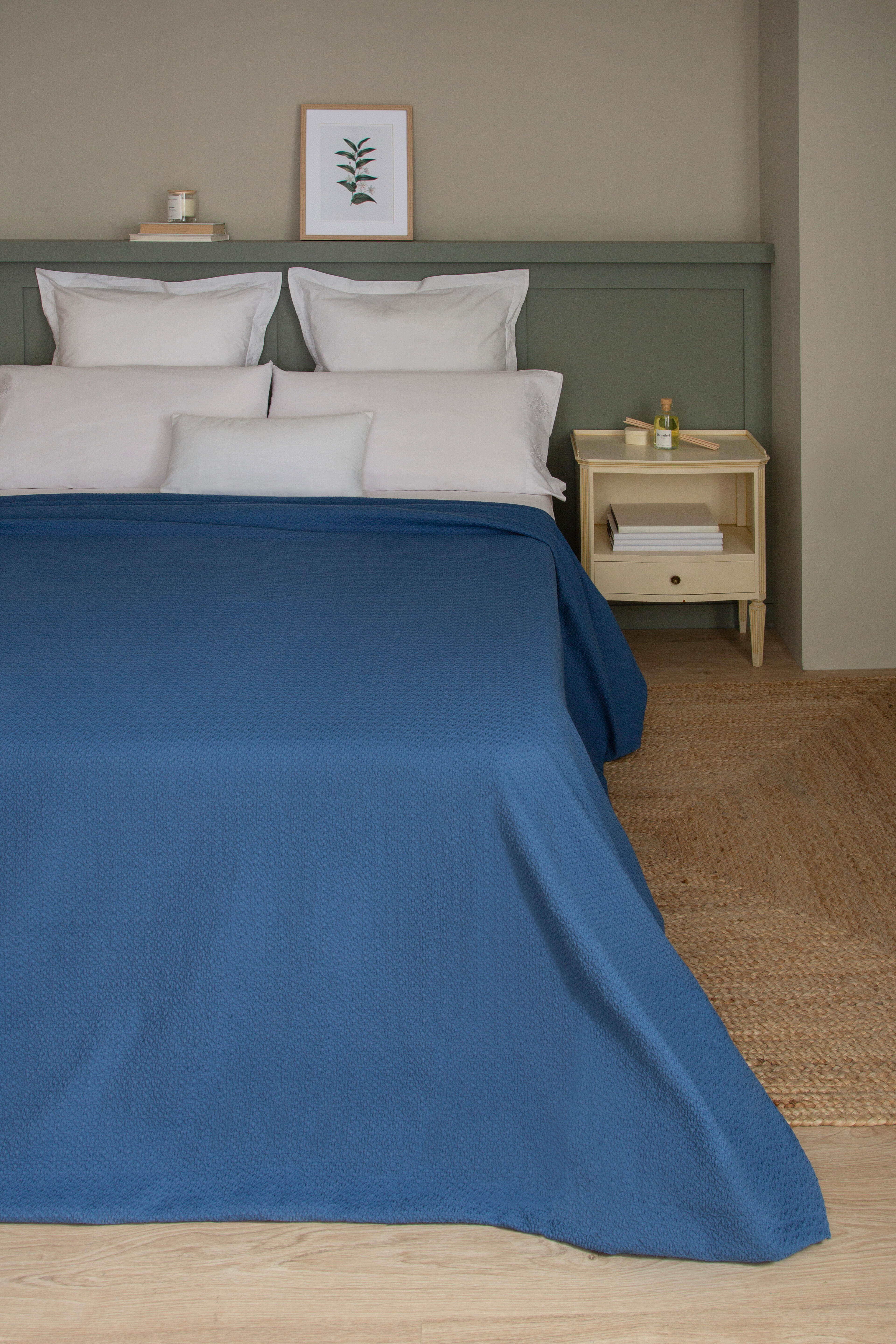Sábana encimera Bordado Ramas algodón percal 200 hilos blanco 210x270 para cama de 135 cm - 25