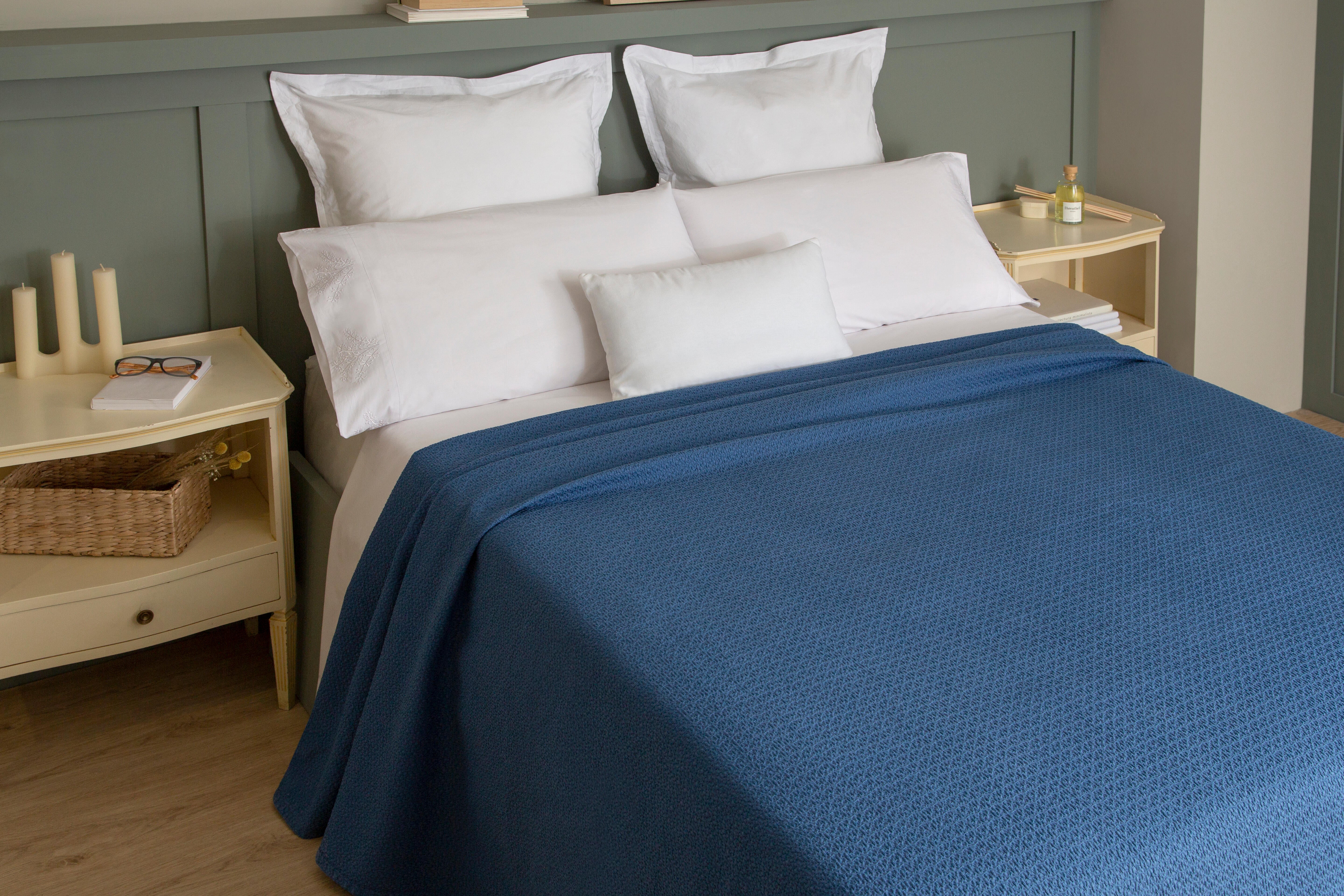 Sábana encimera Bordado Ramas algodón percal 200 hilos blanco 210x270 para cama de 135 cm - 23