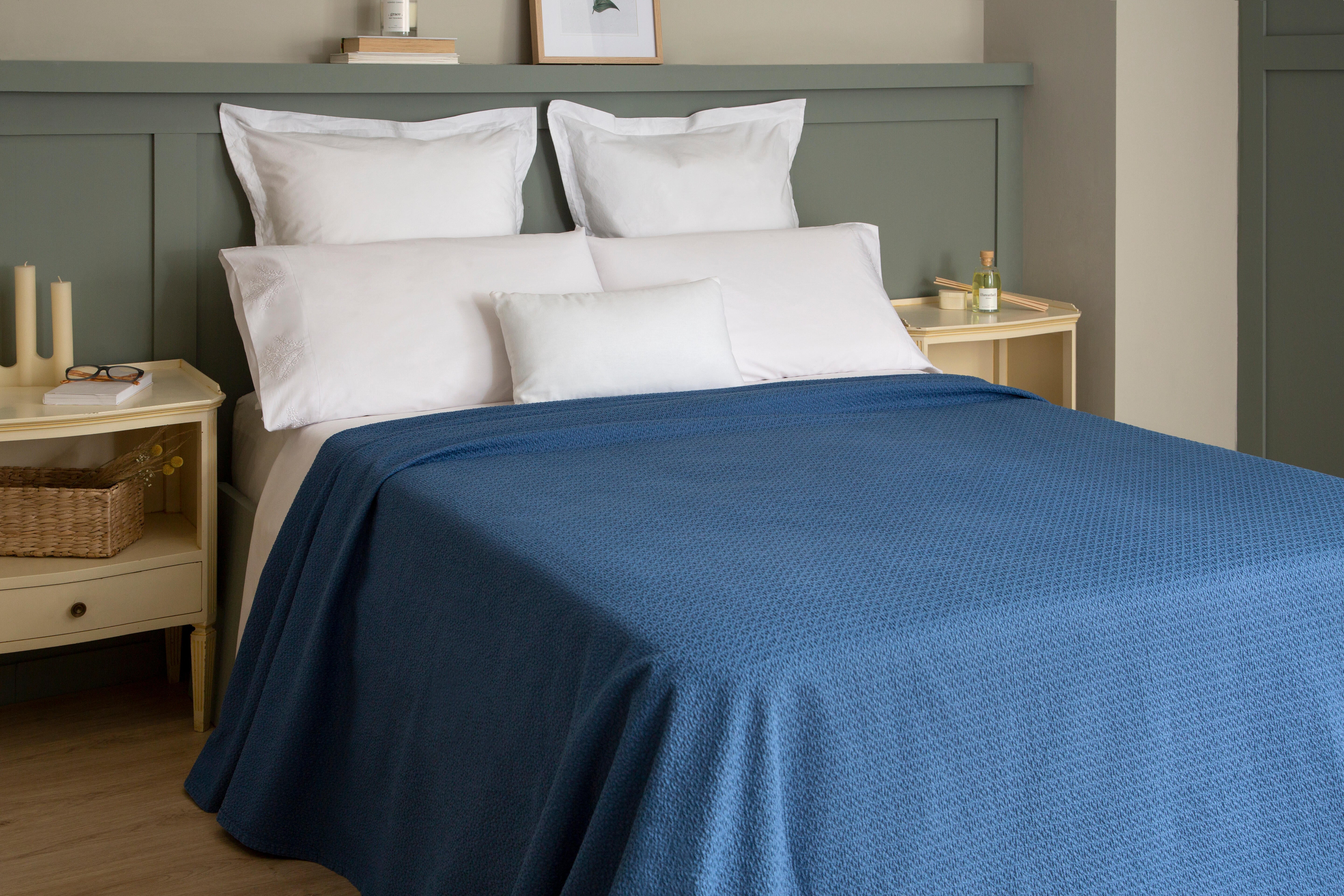 Sábana encimera Bordado Ramas algodón percal 200 hilos blanco 210x270 para cama de 135 cm - 21