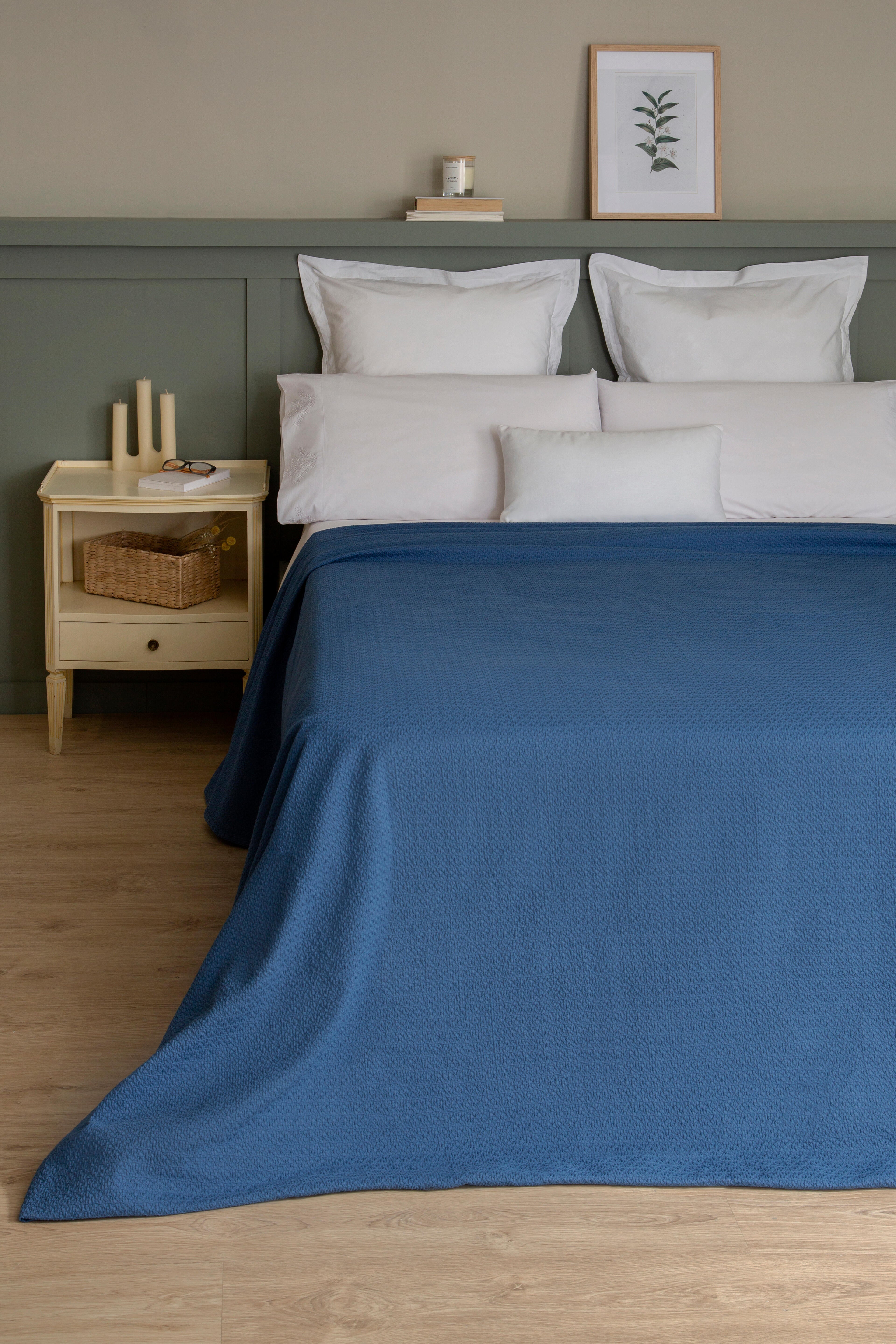 Sábana encimera Bordado Ramas algodón percal 200 hilos blanco 210x270 para cama de 135 cm - 19