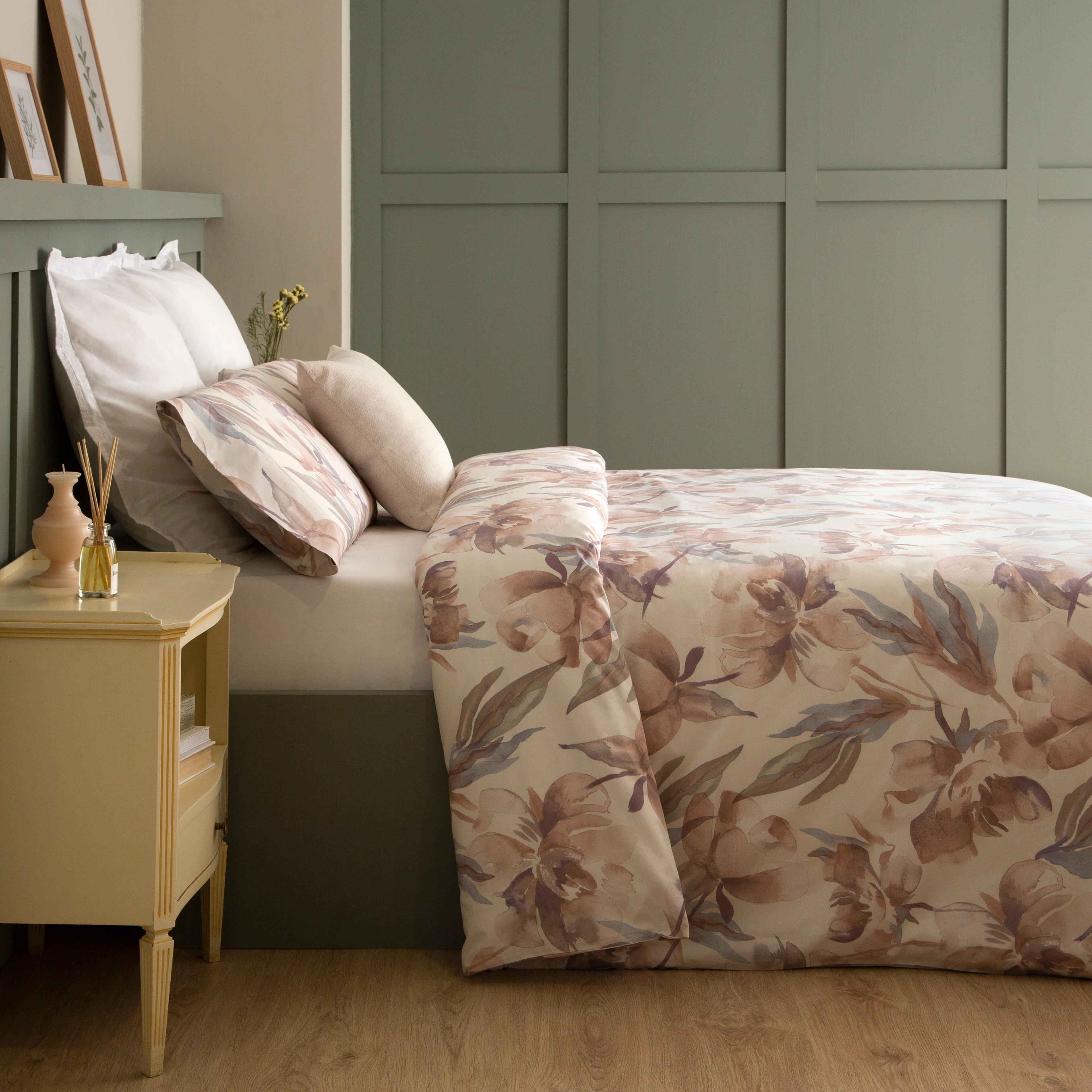 Funda nórdica esencial algodón 180 hilos malva, azul, beige cama de 105 cm