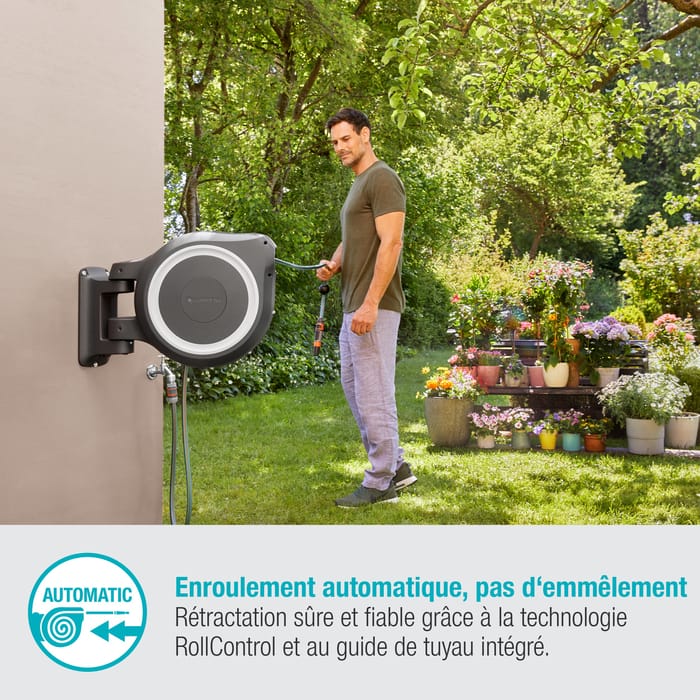 Dévidoir mural automatique gardena 