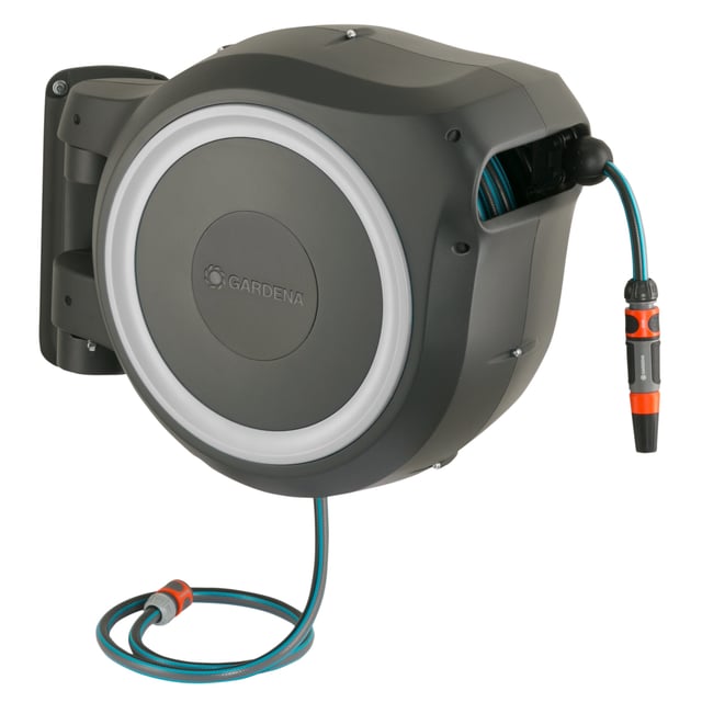 Dévidoir mural équipé et autoenroulant L.25 m GARDENA Rollup 18622-20