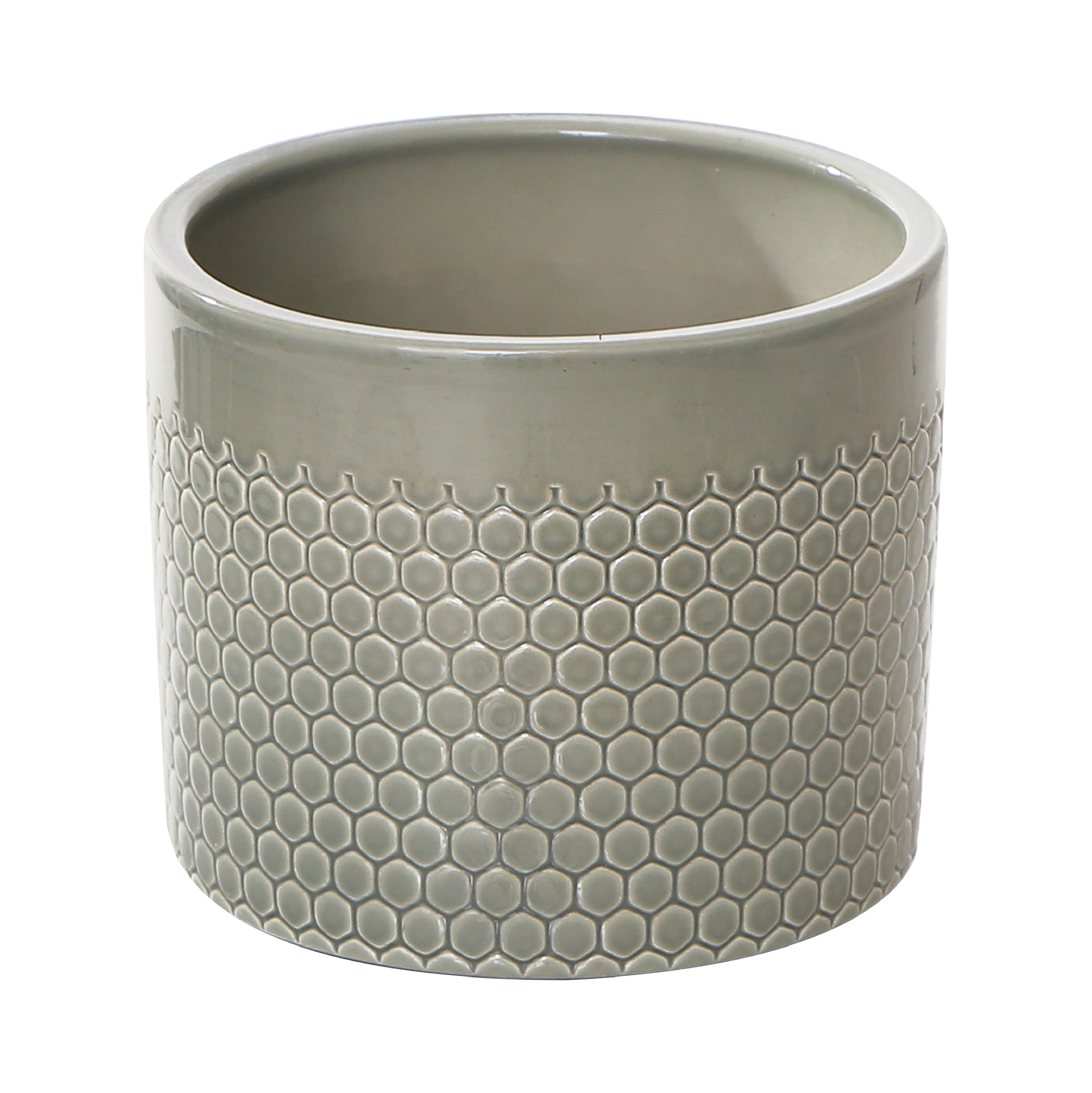 Osłonka doniczki ceramiczna 23cm jasnozielona wzór Ceramik