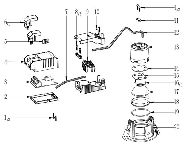 Kit 1 spot à encastrer fixe Edolo led, blanc chaud / neutre, D8,5 INSPIRE blanc - 11