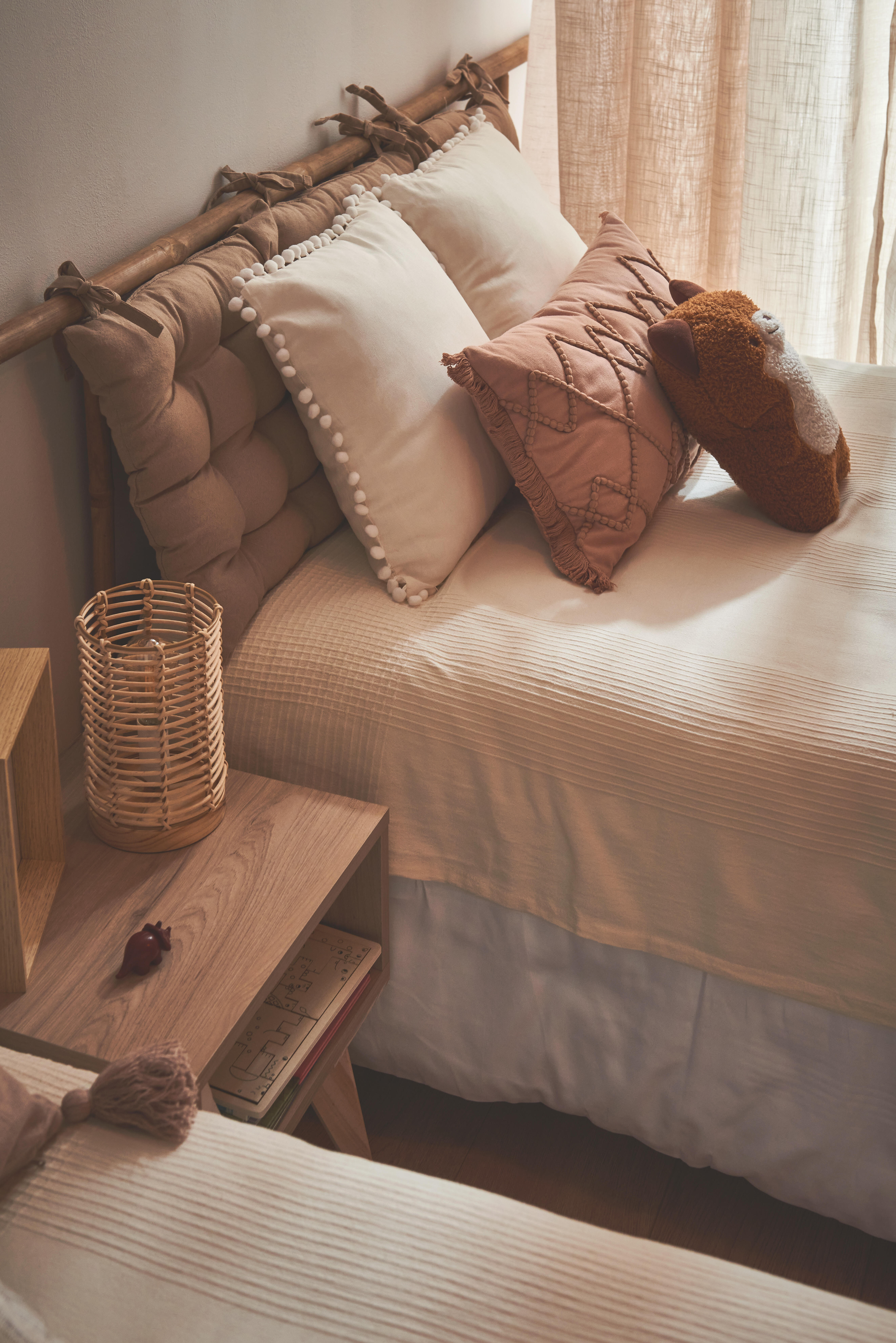 Manta algodón trama rectangular algodón blanco marco overlock y cosido de 150x250 cm - 3