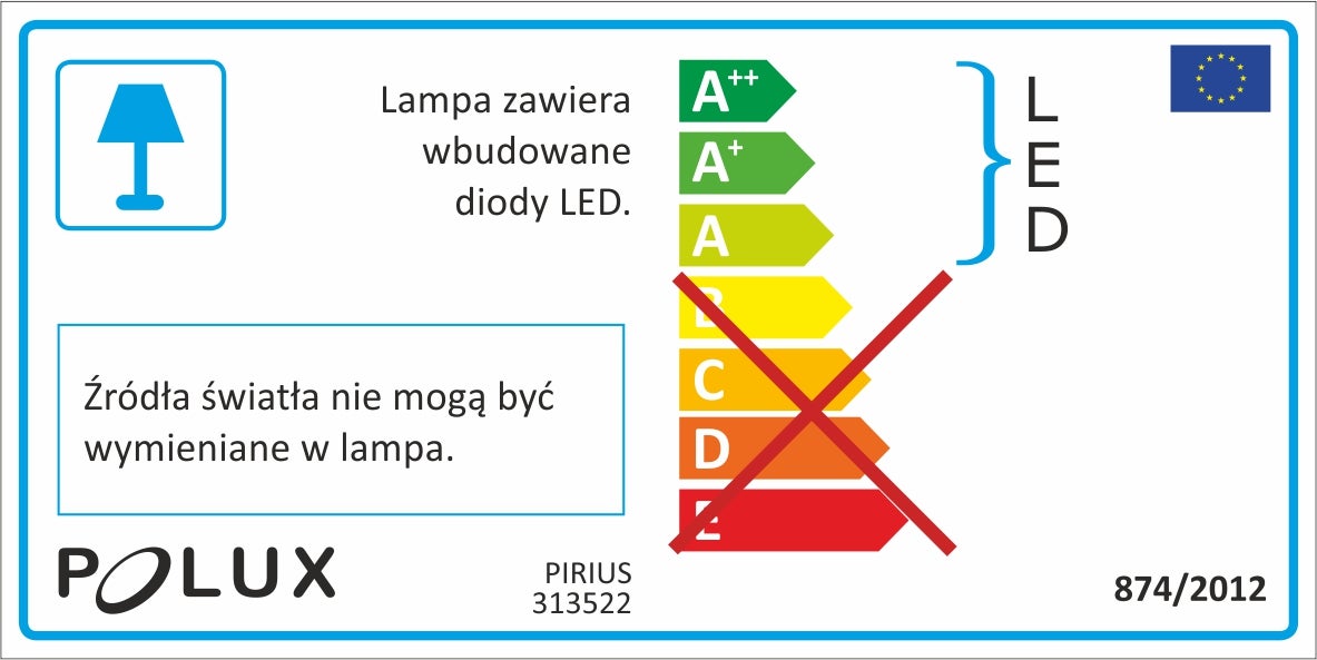 Plafon PIRIUS z pilotem 78 cm biały okrągły LED POLUX - 7