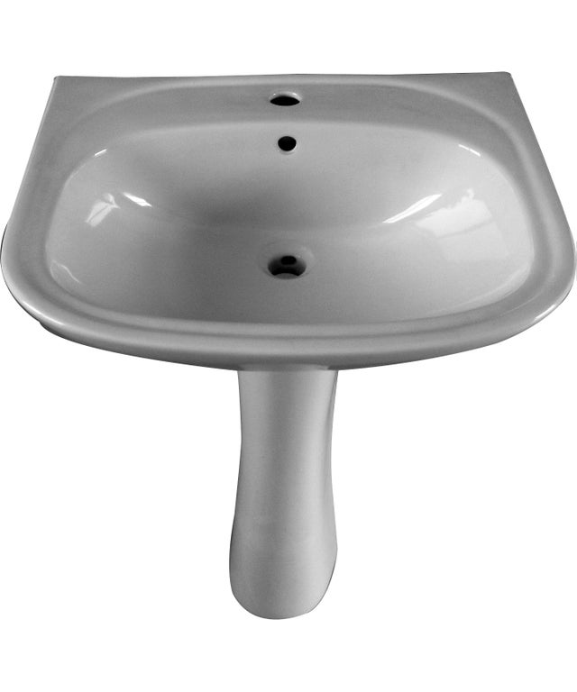 Lavabo colonne en céramique, blanc Nerea