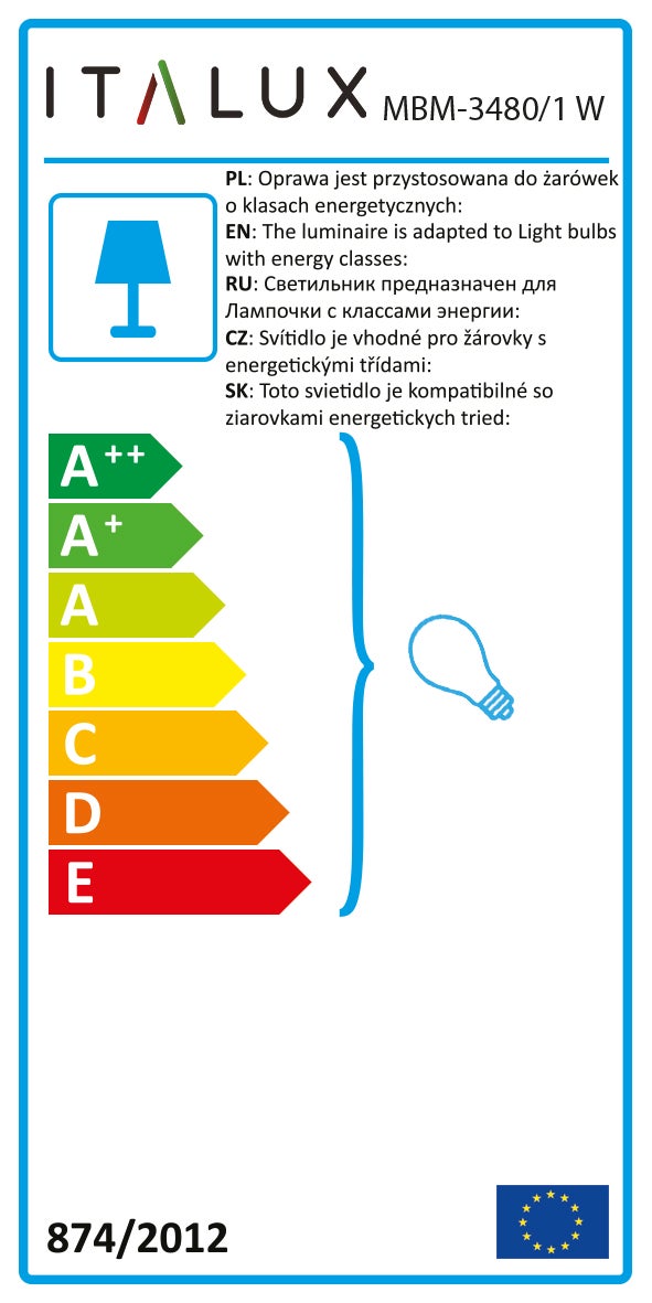 Kinkiet Harley biały E27 Italux - 2