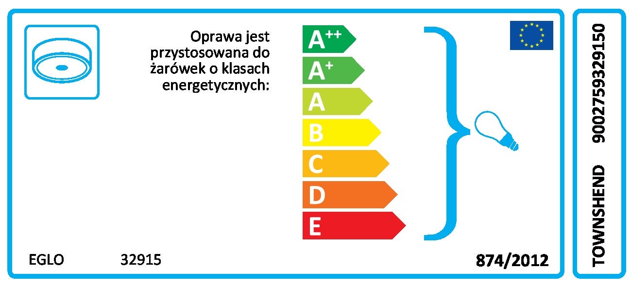 Lampa wisząca Townshend czarny 3 x E27 Eglo - 14