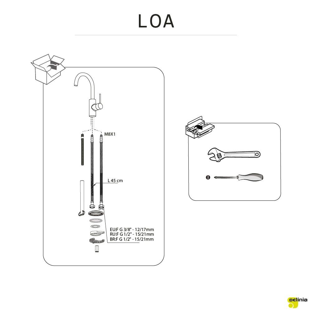 Robinet de cuisine DELINIA Loa Finition Inox - 12