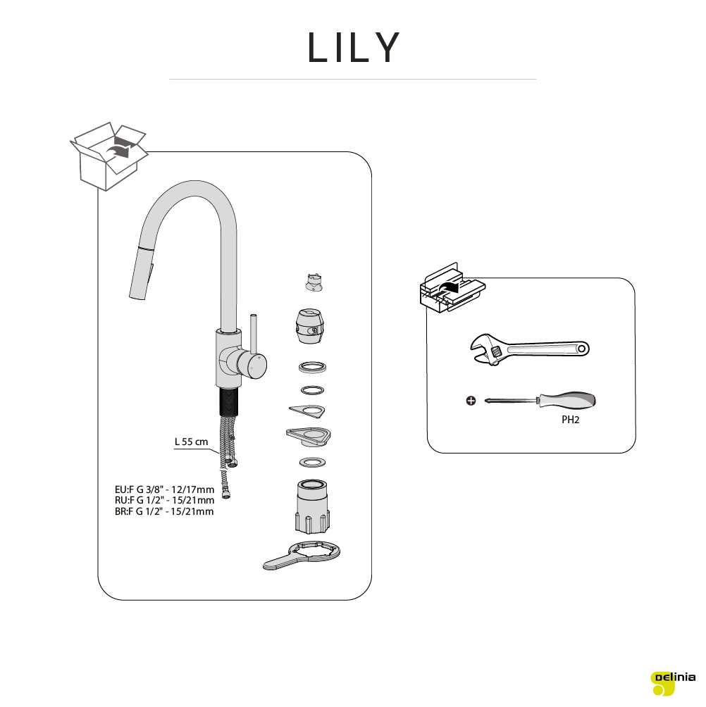 Torneira com chuveiro New Lily Delinia cromado - 7