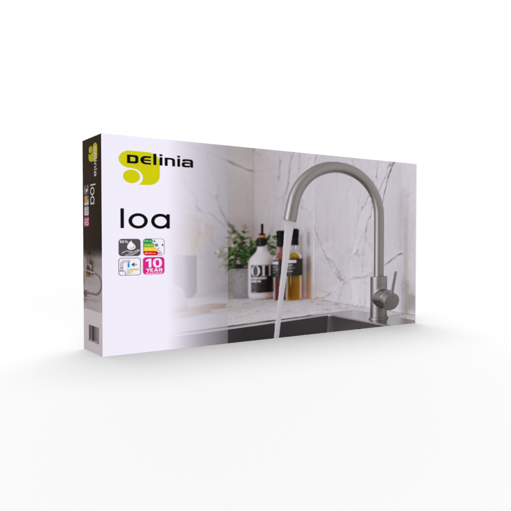 Robinet de cuisine DELINIA Loa Finition Inox - 11