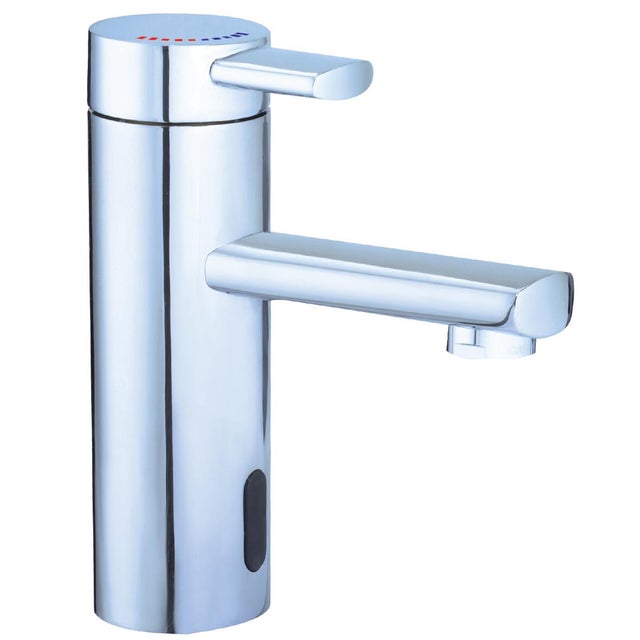 Grifo de lavabo SENSEA Naxos con sensor infrarrojos bimando caño alto cromo brillo. Antical. Latón. 