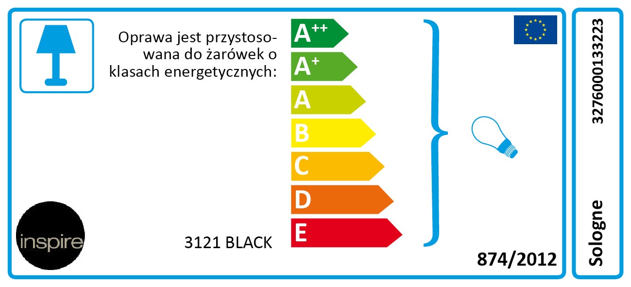 Kinkiet zewnętrzny Sologne Kula IP44 biało-czarny E27 Inspire - 6