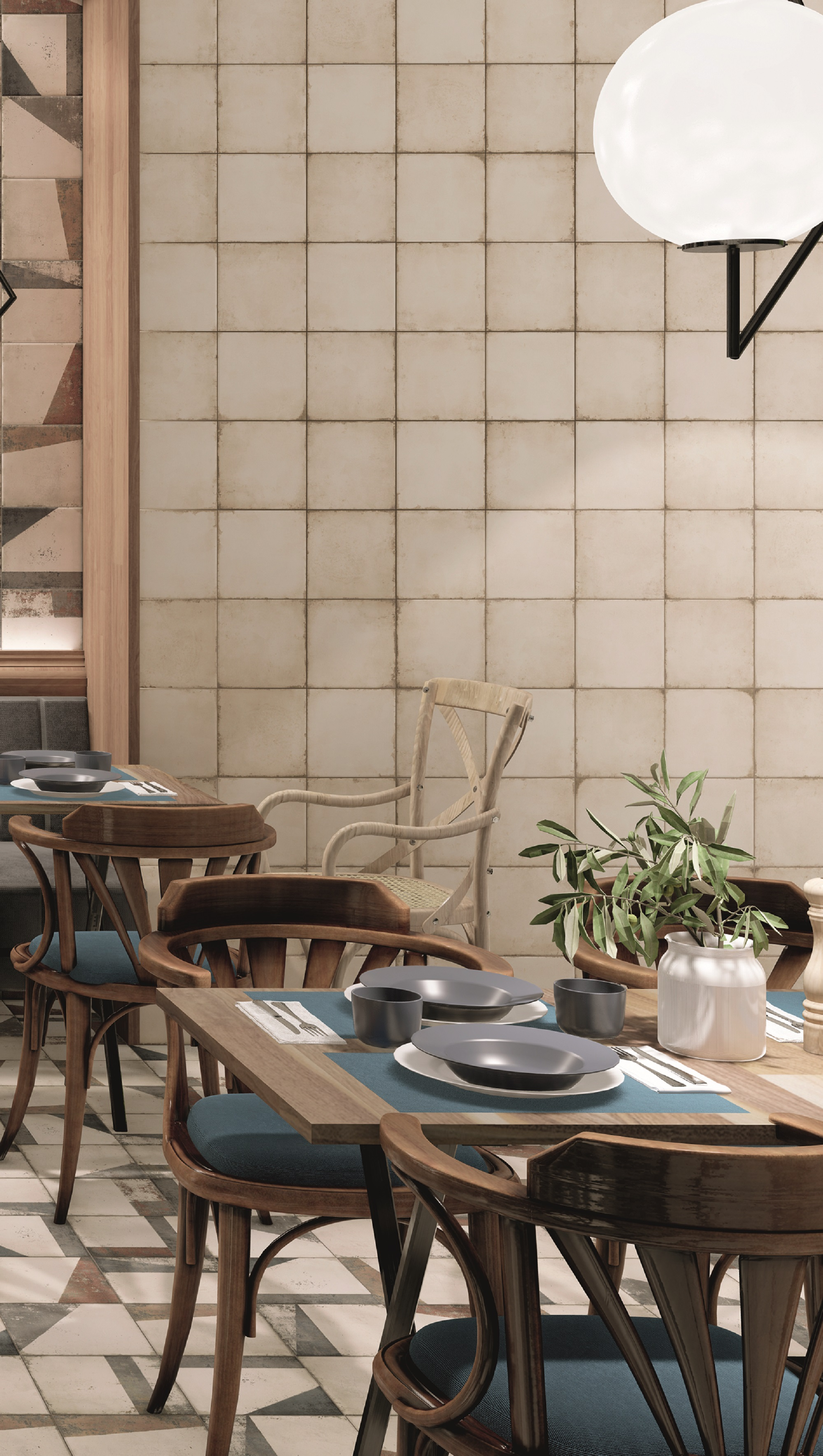 Suelo/azulejo porcelánico bottega efecto blanco roto 20x20 cm c2