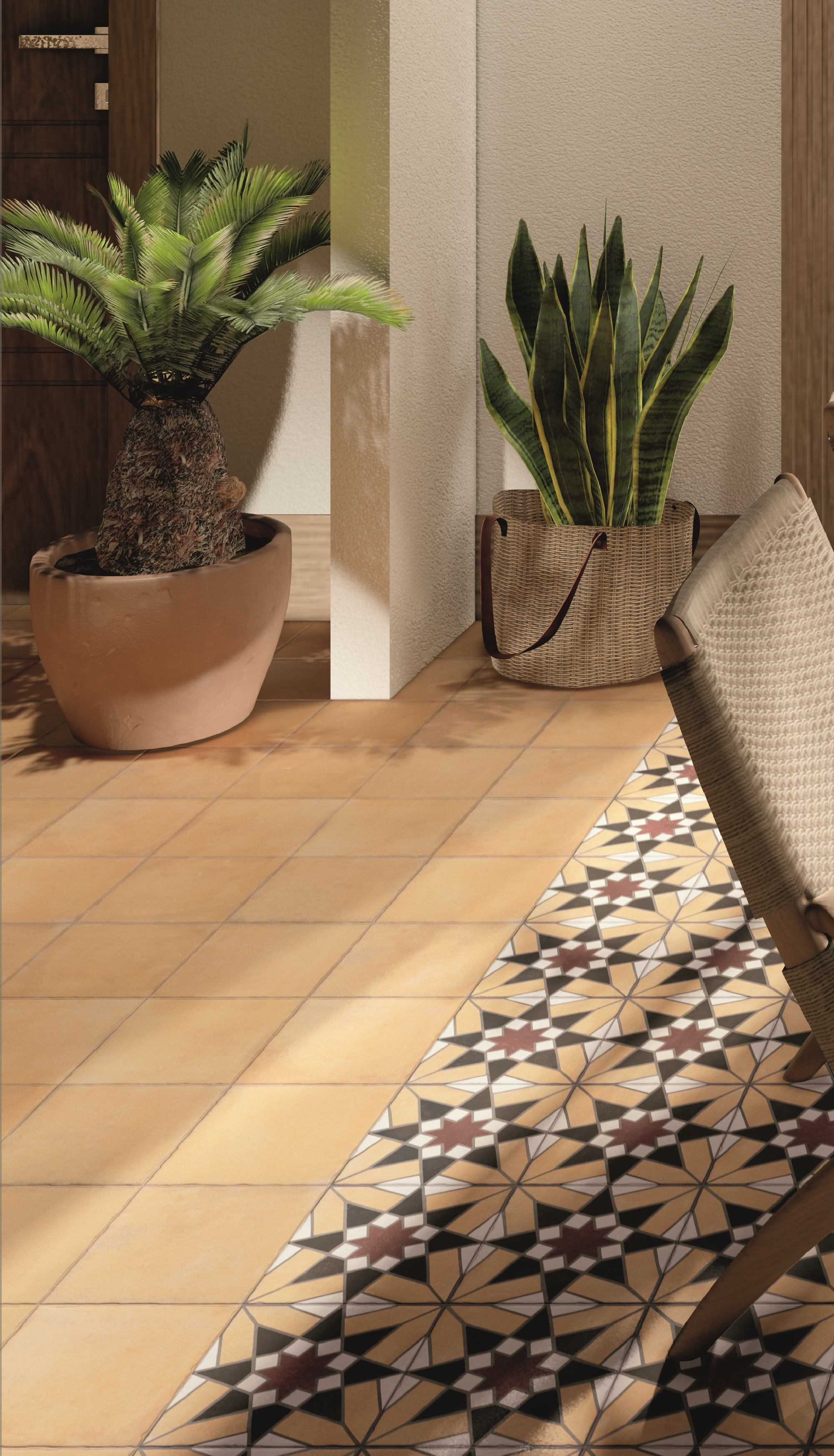 Suelo porcelánico nostalgy efecto hidráulico terracota 20x20 cm c2