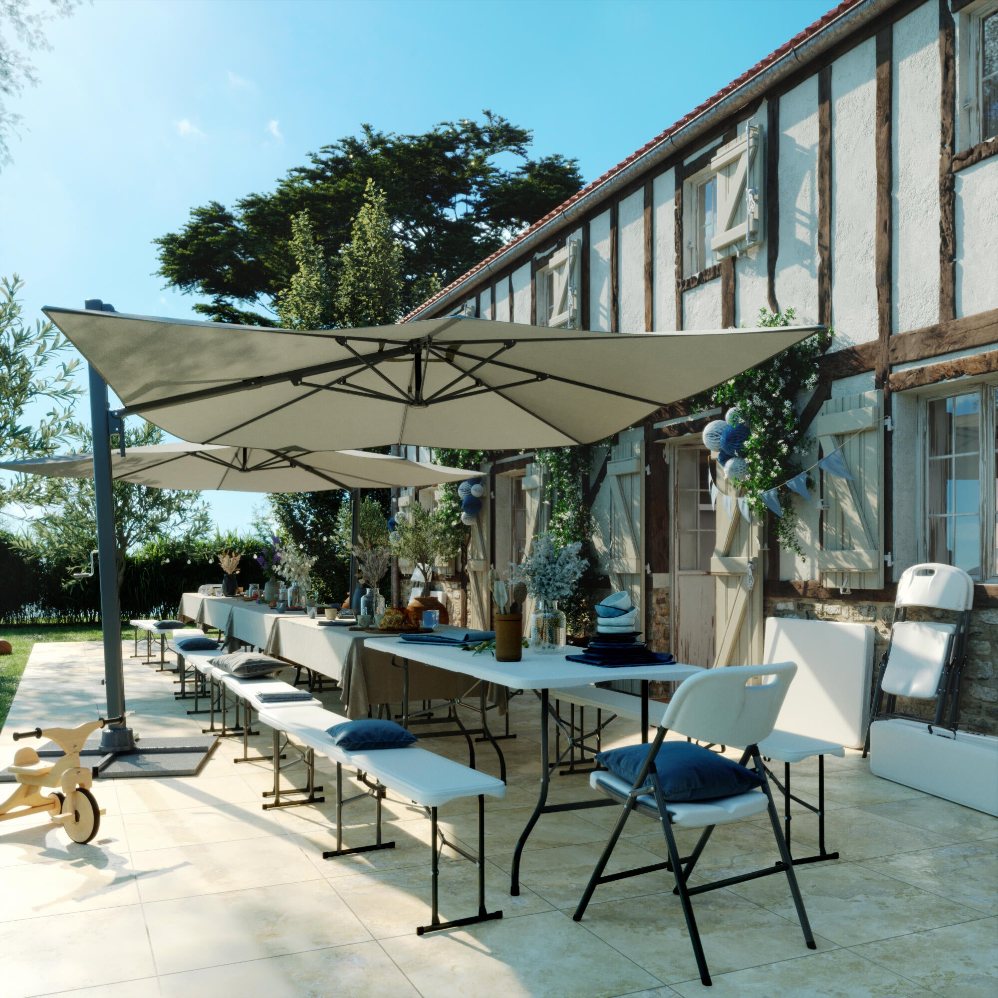 porta parasol-d -material de sombra retangular cinza claro - 0