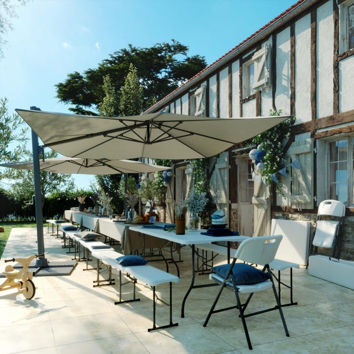 porta parasol-d -material de sombra retangular cinza claro