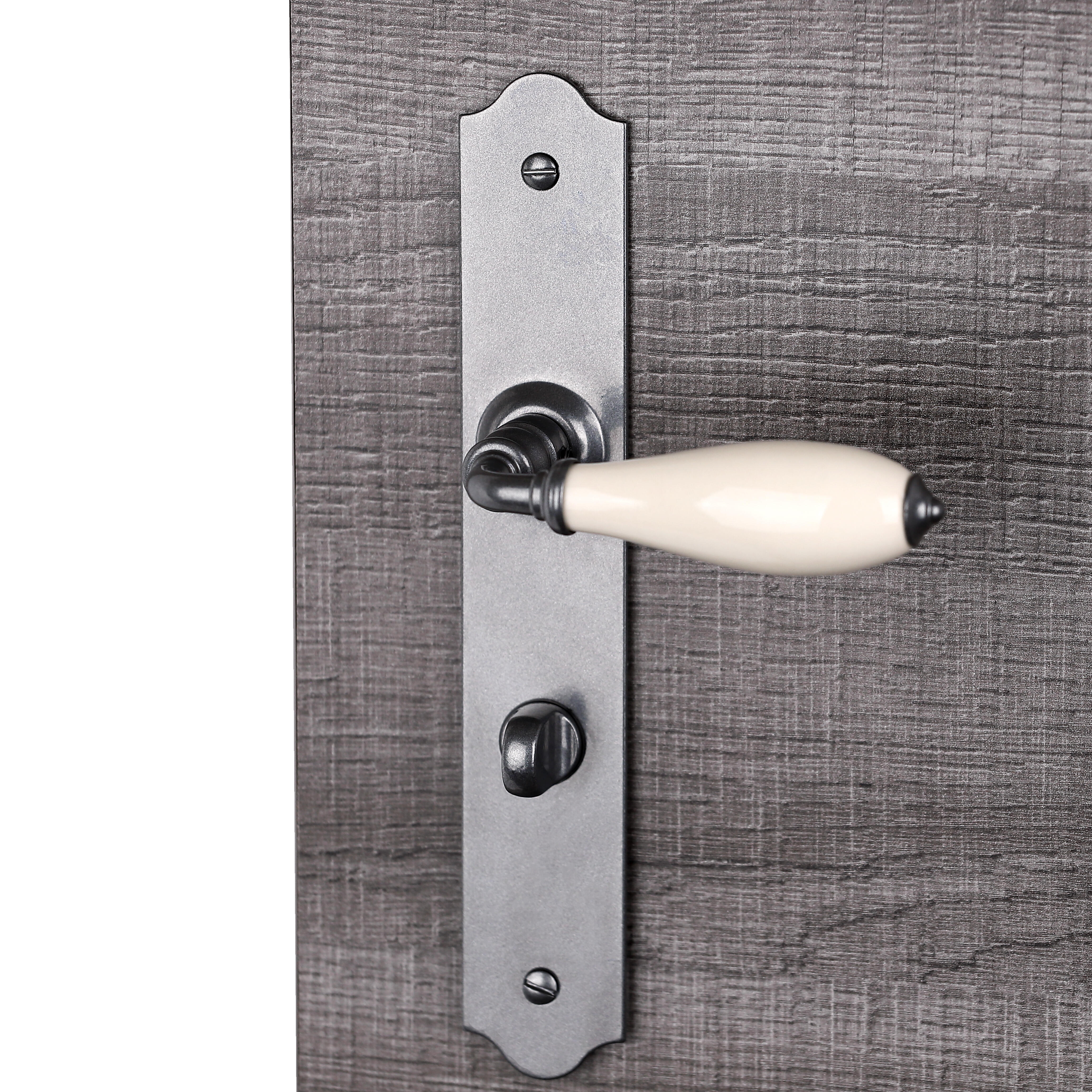 Poignées De Porte AGT - Acier Inoxydable Mat Avec Verrou - Lot De 2 - Design Moderne Et Robuste