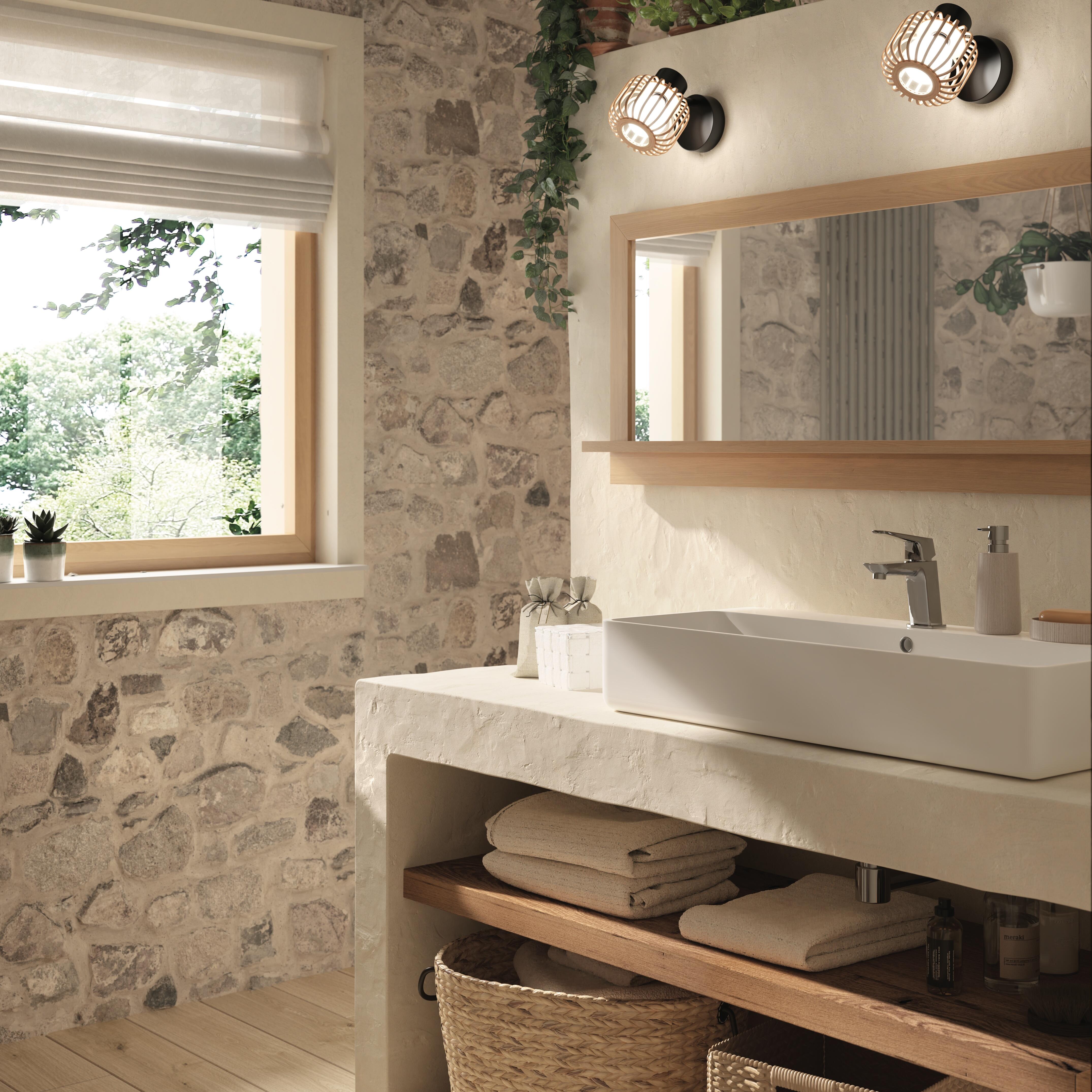 Lavabo da appoggio rettangolare in ceramica L 80 x H 14 x P 20 cm bianco piletta non inclusa, OLYMPIA CERAMICA - 2