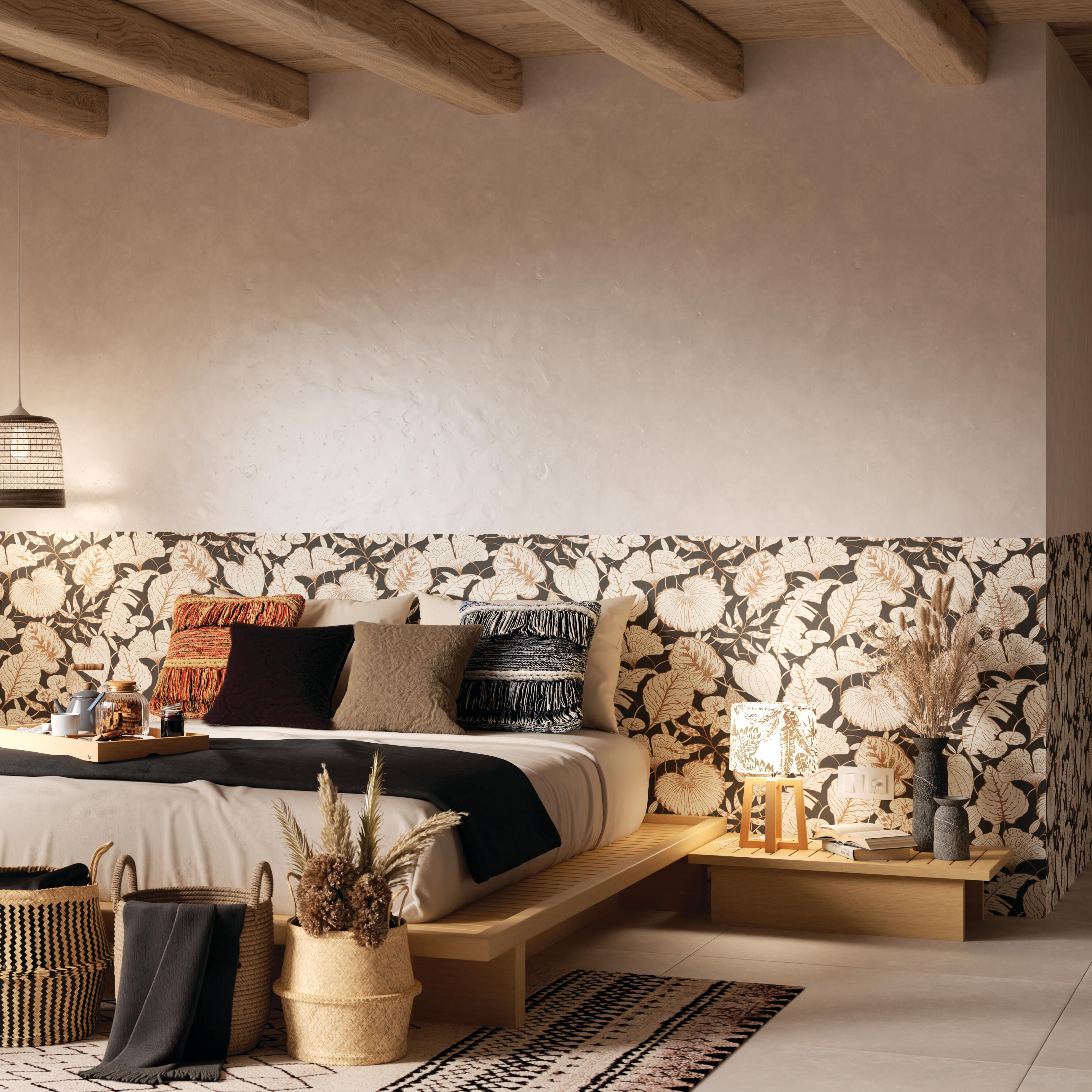 Carta da parati Feuilles Noir nero, 53 cm x 10.05 m - 2