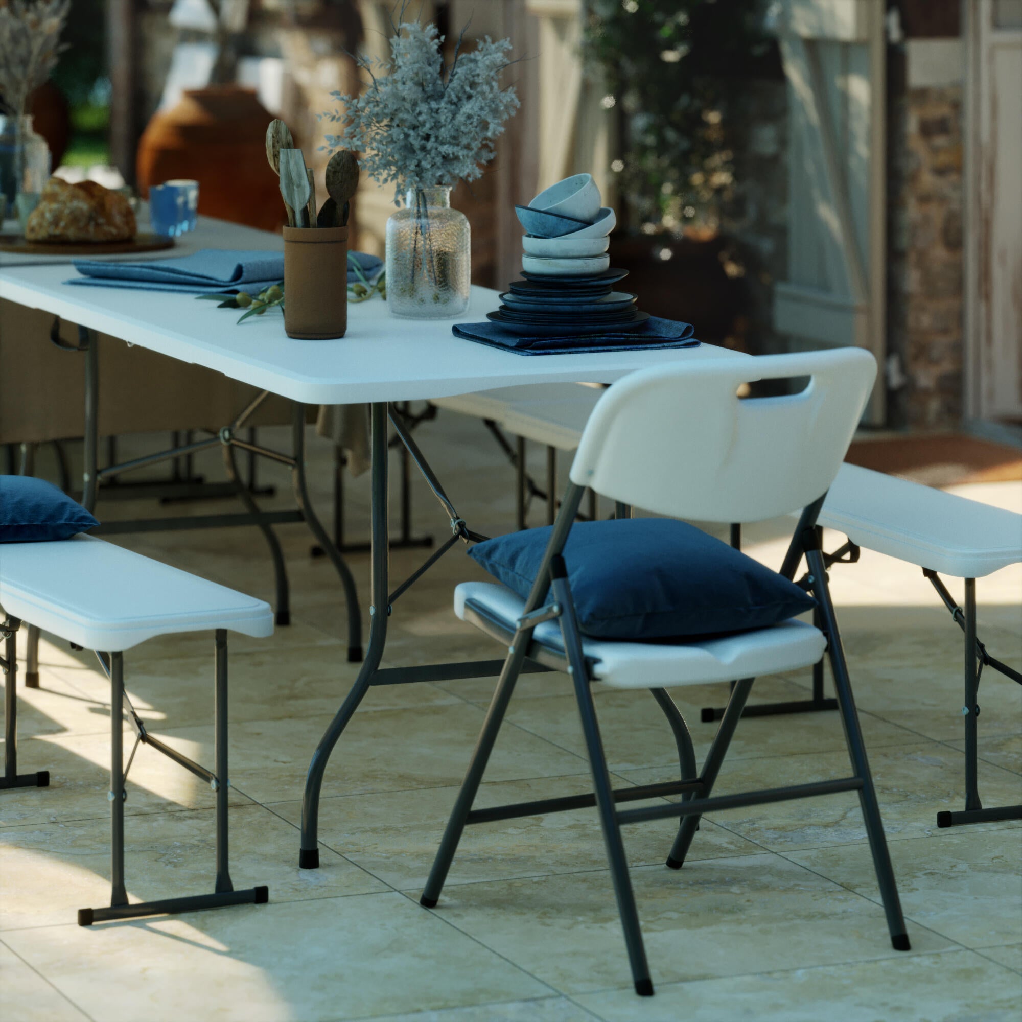 Guarda-sol excêntrico NATERIAL SOMBRA 392X293CM BRANCO - 11