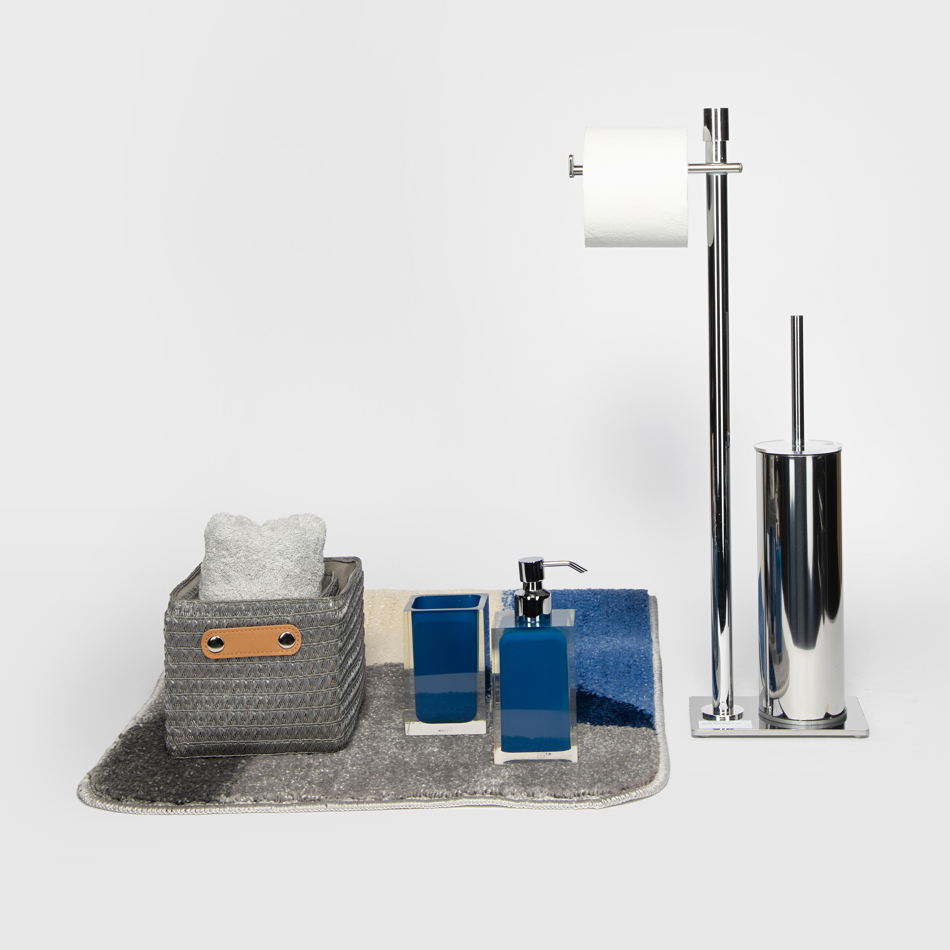 Dispenser sapone per bagno d'appoggio Rainbow blu in resina 0.21 l - 2