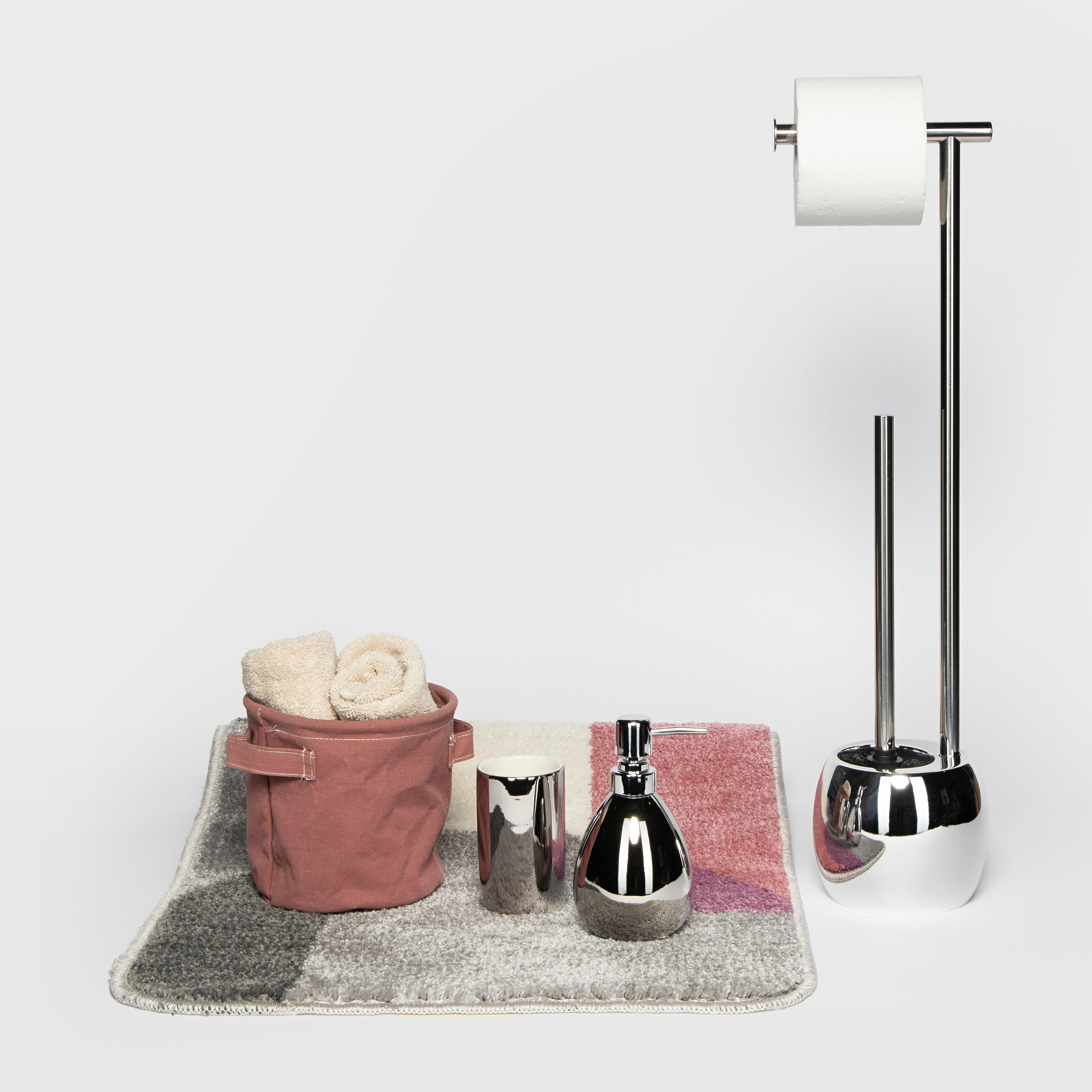 Piaçaba com porta-rolos RONDO CROMADO - 3