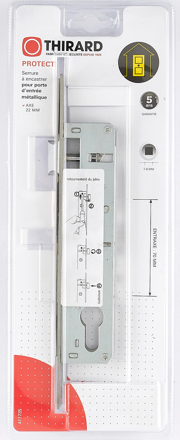 SERRURE DE PORTE Pivot 90/22 Serrure Encastrée Tubulaire Avec Boîte De