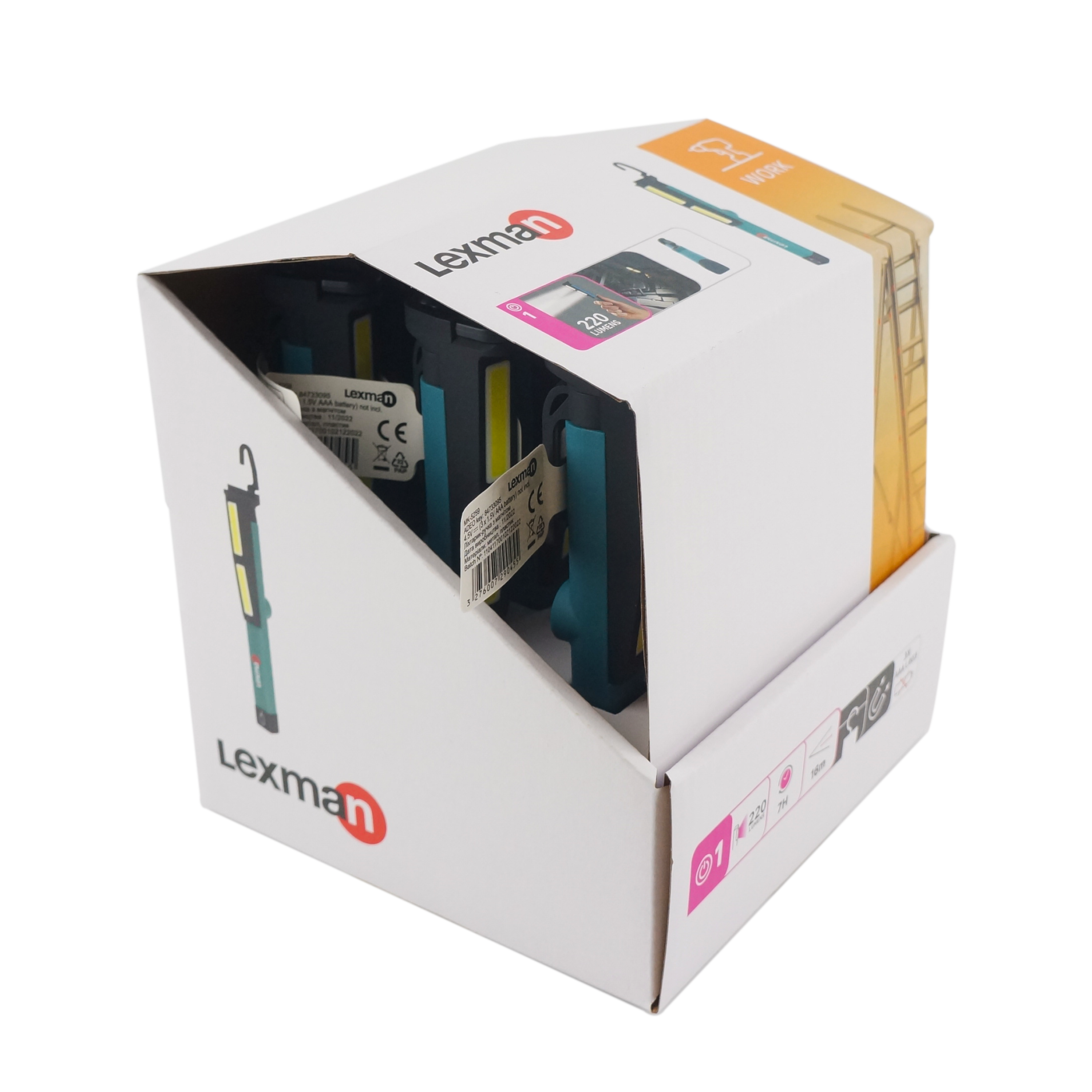 Lanterna de trabalho caneta LEXMAN 220LM Magnética C/Gancho azul - 10