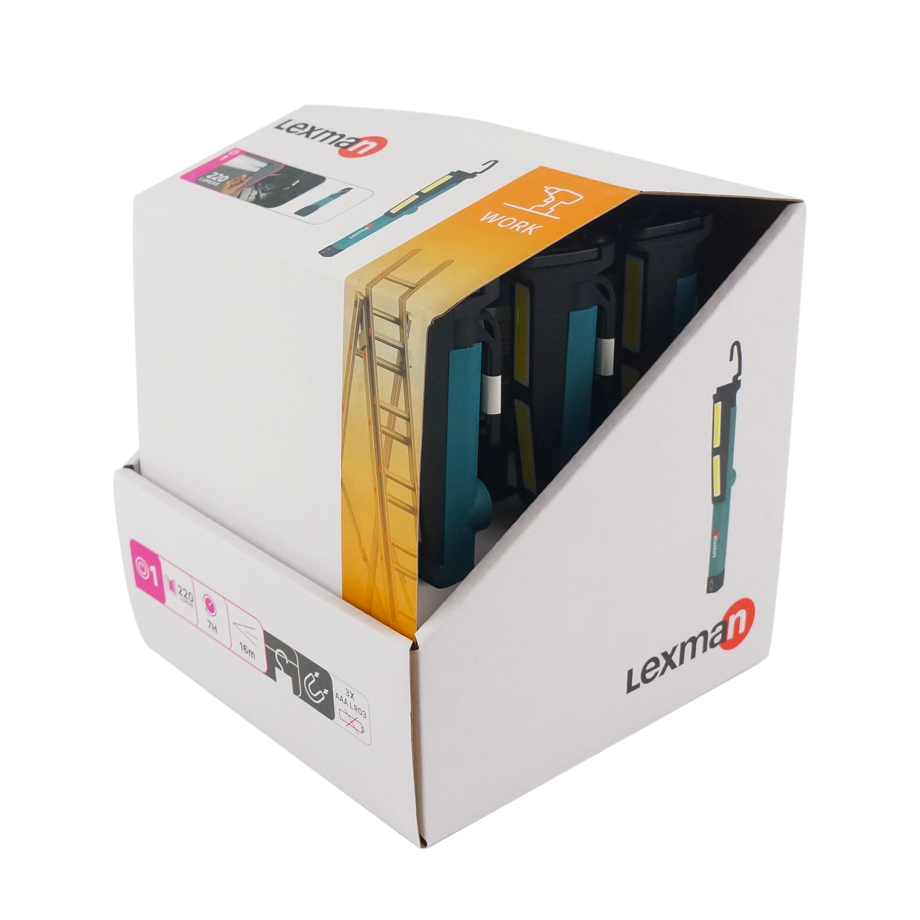 Lanterna de trabalho caneta LEXMAN 220LM Magnética C/Gancho azul - 9