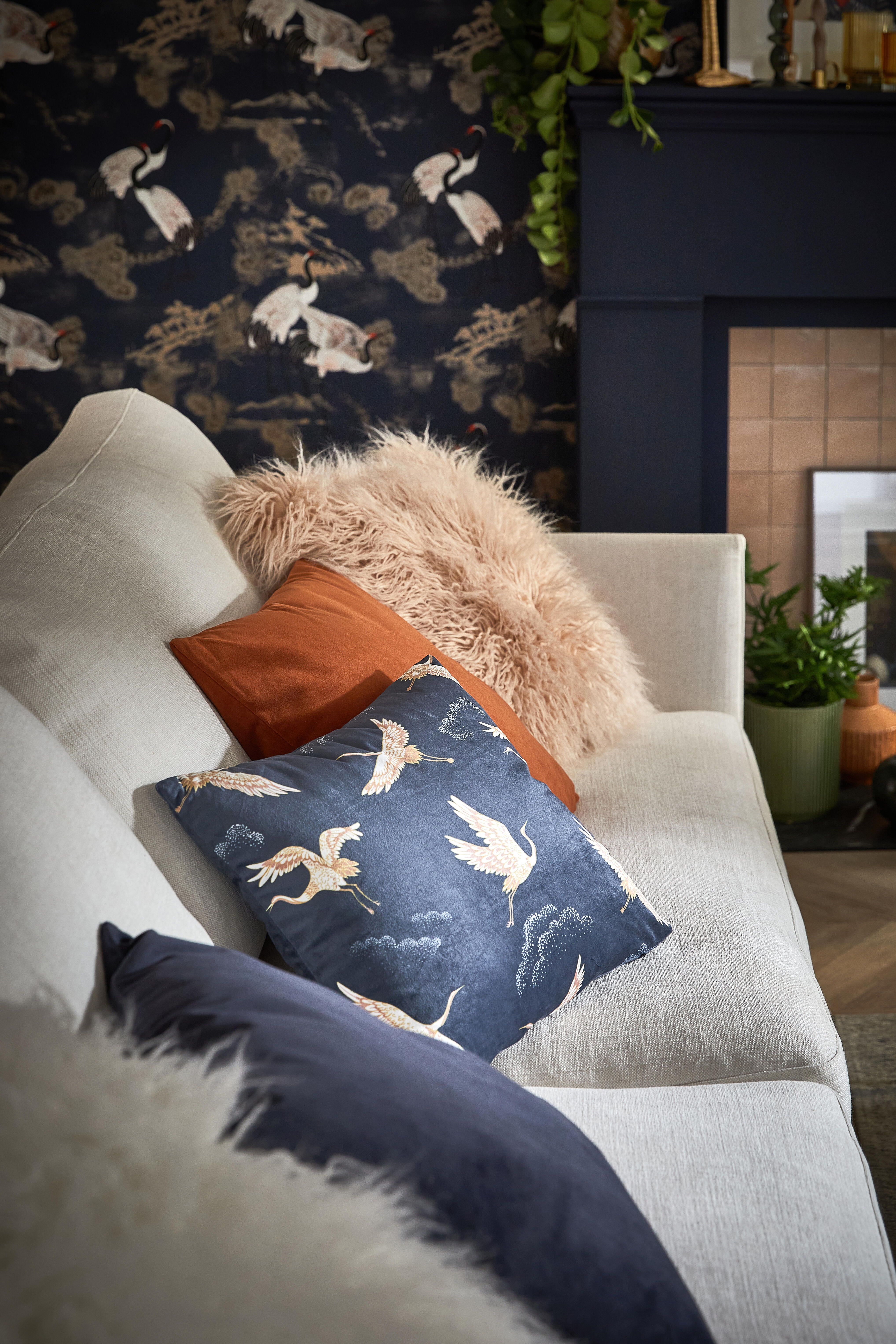 Coussin Clarks, velours, Marron l.45 x H.45 cm INSPIRE - 5