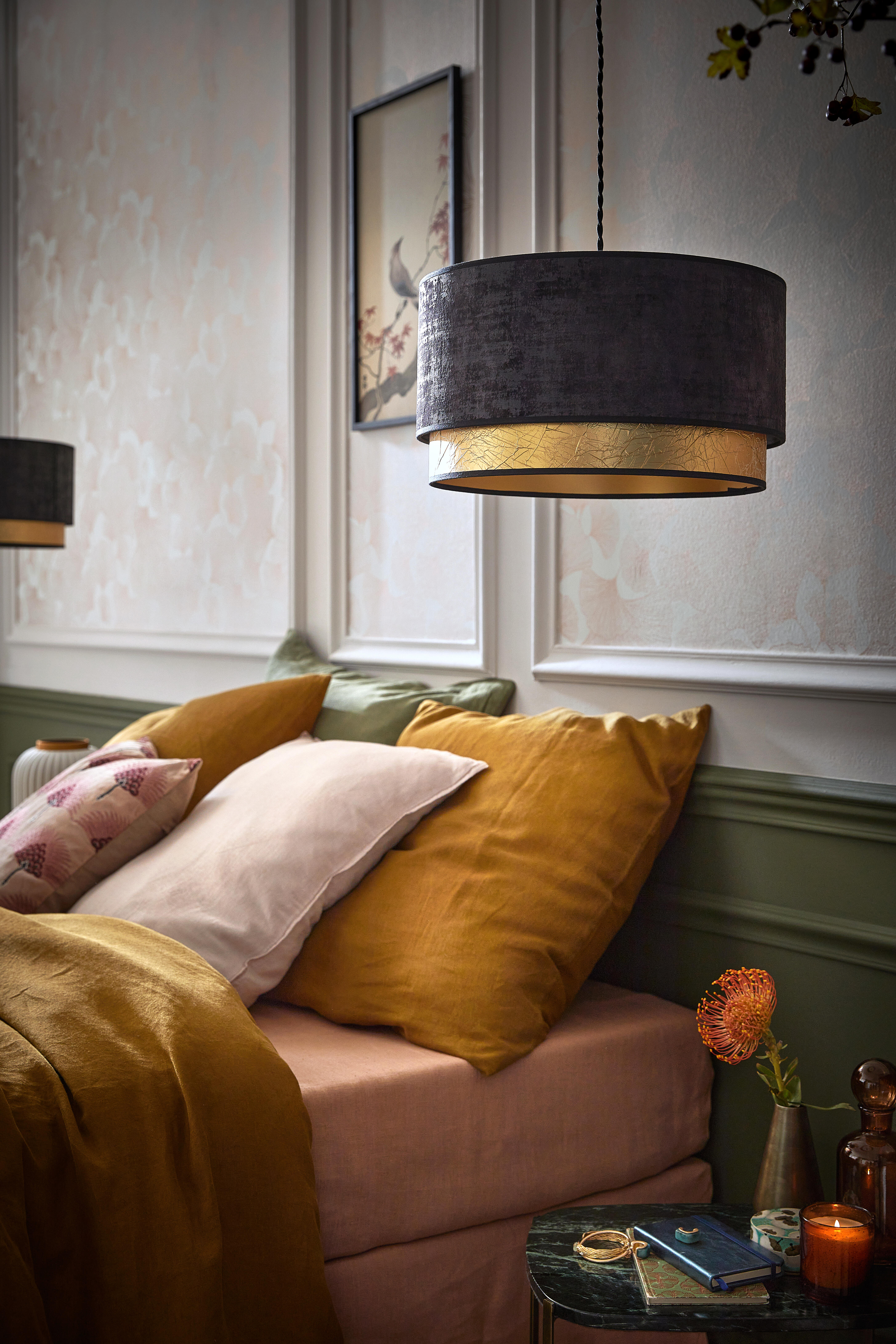 Suspension Bourbon, polyester, noir, Diam.38 cm, E27 - 2