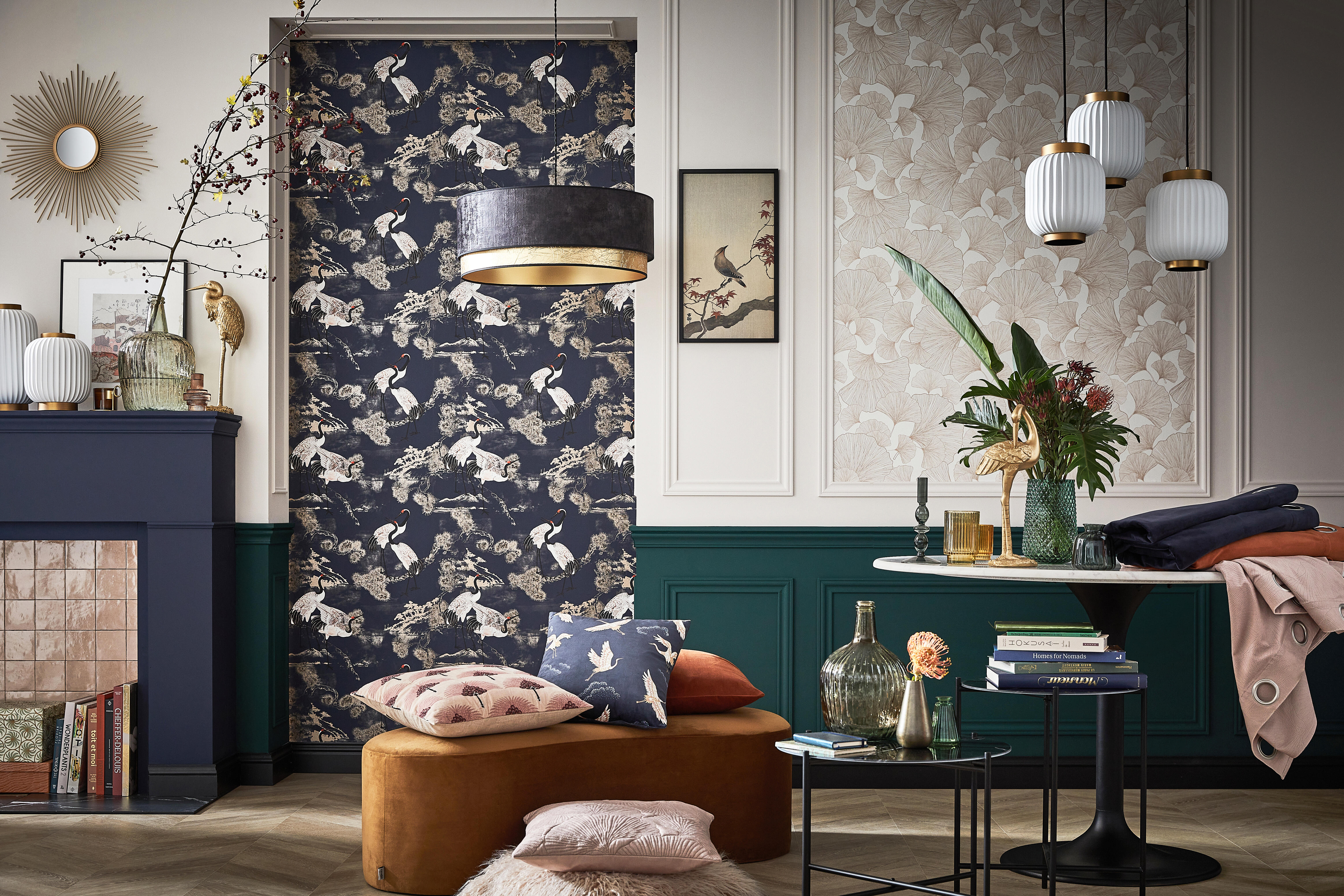 Specchio SUN tondo in metallo dorato Ø 55 cm INSPIRE - 7